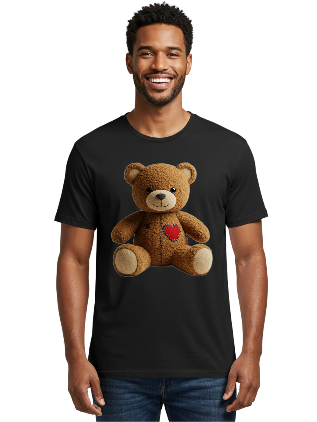 Teddy-Bear-With-Heart Men'S Graphic Tee, 100% Cotton, Comfortable Casual Summer Wear, Machine Washable, Vintage Camera, Old Camera, Antique Camera, Black Camera, Classic Photography, Photography Equipment, Nostalgic Device, Film Camera, Bal473