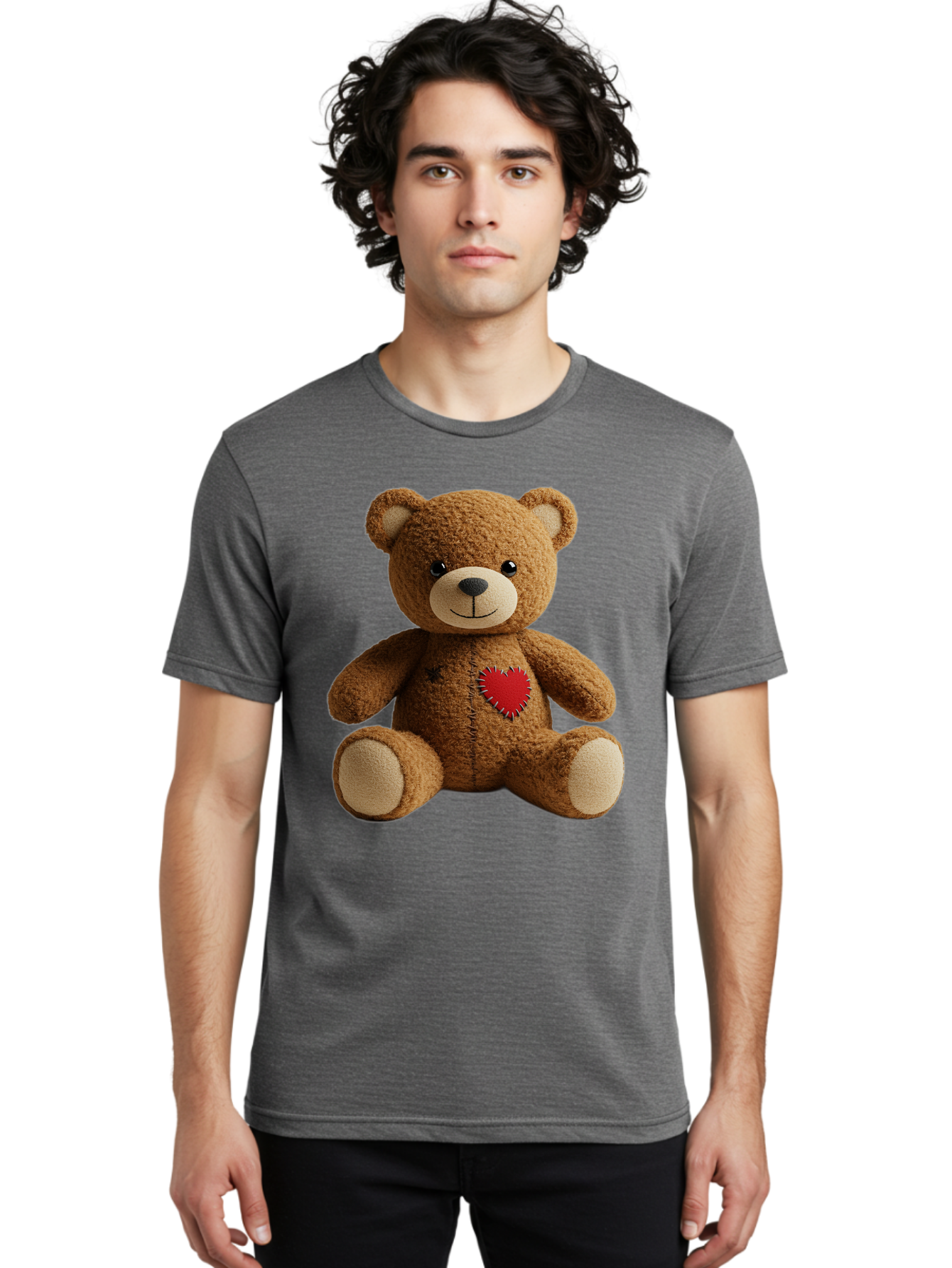 Teddy-Bear-With-Heart Men'S Graphic Tee, 100% Cotton, Comfortable Casual Summer Wear, Machine Washable, Vintage Camera, Old Camera, Antique Camera, Black Camera, Classic Photography, Photography Equipment, Nostalgic Device, Film Camera, Bal473