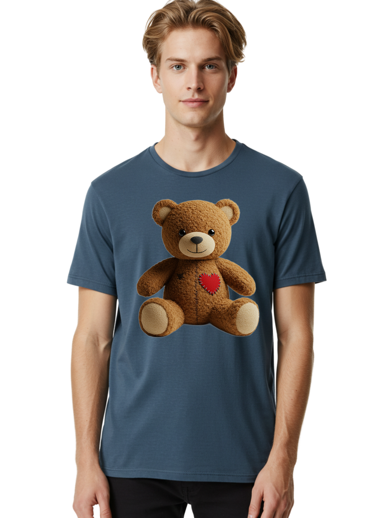 Teddy-Bear-With-Heart Men'S Graphic Tee, 100% Cotton, Comfortable Casual Summer Wear, Machine Washable, Vintage Camera, Old Camera, Antique Camera, Black Camera, Classic Photography, Photography Equipment, Nostalgic Device, Film Camera, Bal473