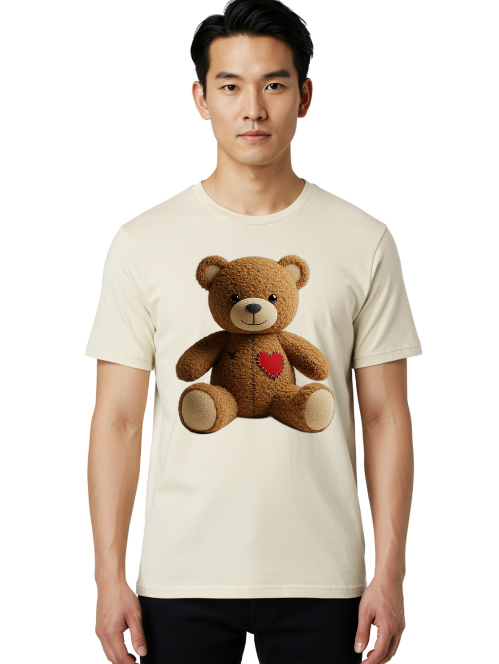 Teddy-Bear-With-Heart Men'S Graphic Tee, 100% Cotton, Comfortable Casual Summer Wear, Machine Washable, Vintage Camera, Old Camera, Antique Camera, Black Camera, Classic Photography, Photography Equipment, Nostalgic Device, Film Camera, Bal473