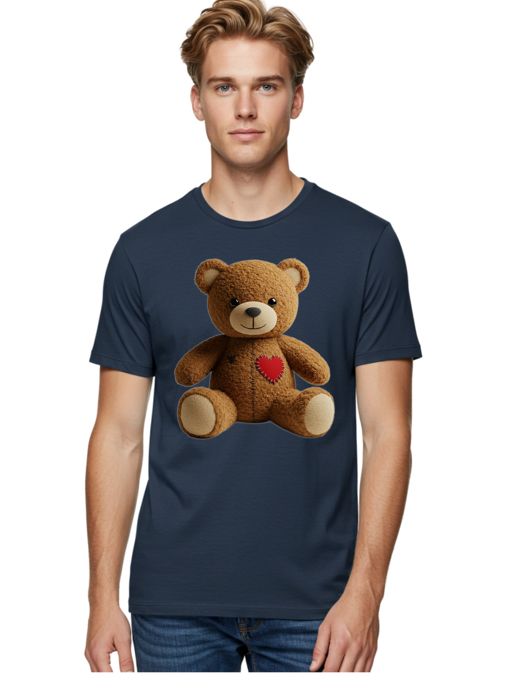 Teddy-Bear-With-Heart Men'S Graphic Tee, 100% Cotton, Comfortable Casual Summer Wear, Machine Washable, Vintage Camera, Old Camera, Antique Camera, Black Camera, Classic Photography, Photography Equipment, Nostalgic Device, Film Camera, Bal473