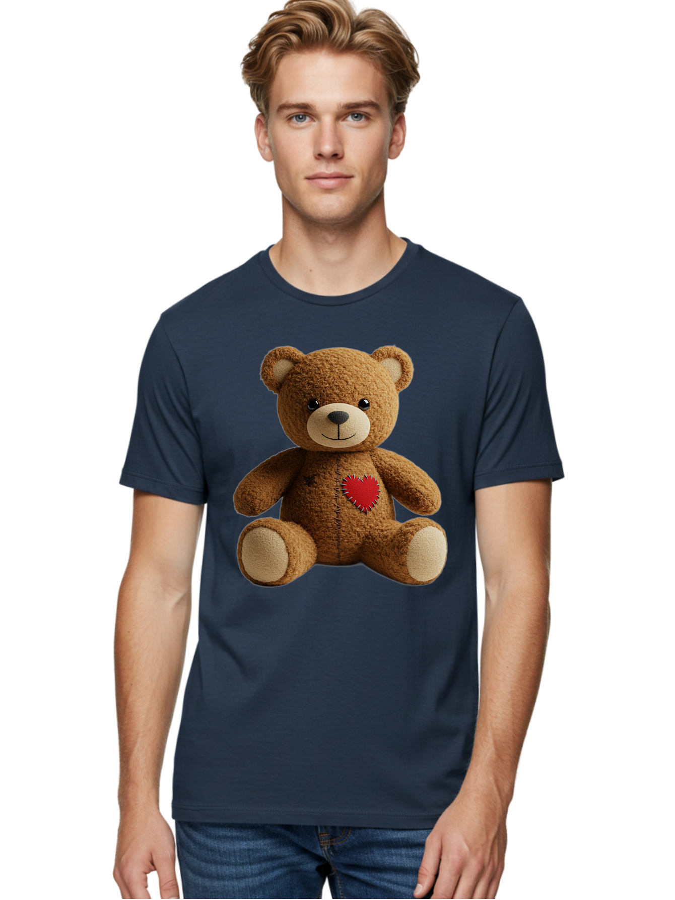 Teddy-Bear-With-Heart Men'S Graphic Tee, 100% Cotton, Comfortable Casual Summer Wear, Machine Washable, Vintage Camera, Old Camera, Antique Camera, Black Camera, Classic Photography, Photography Equipment, Nostalgic Device, Film Camera, Bal473