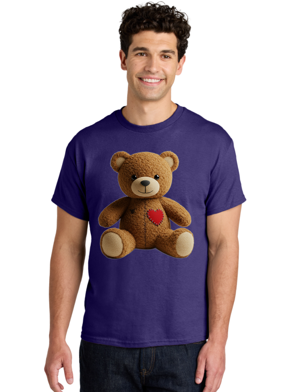 Teddy-Bear-With-Heart Men'S Graphic Tee, 100% Cotton, Comfortable Casual Summer Wear, Machine Washable, Vintage Camera, Old Camera, Antique Camera, Black Camera, Classic Photography, Photography Equipment, Nostalgic Device, Film Camera, Bal473