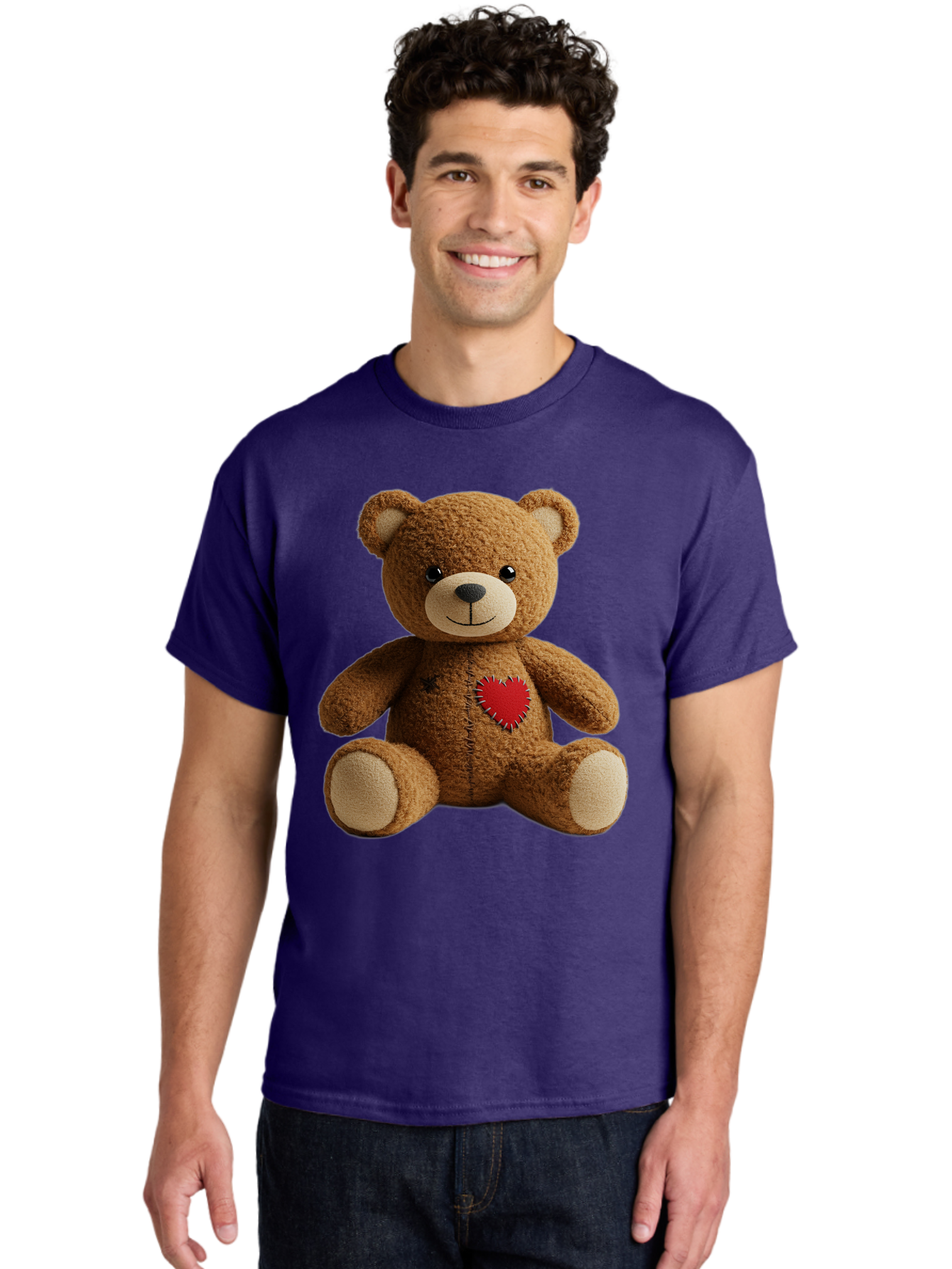Teddy-Bear-With-Heart Men'S Graphic Tee, 100% Cotton, Comfortable Casual Summer Wear, Machine Washable, Vintage Camera, Old Camera, Antique Camera, Black Camera, Classic Photography, Photography Equipment, Nostalgic Device, Film Camera, Bal473