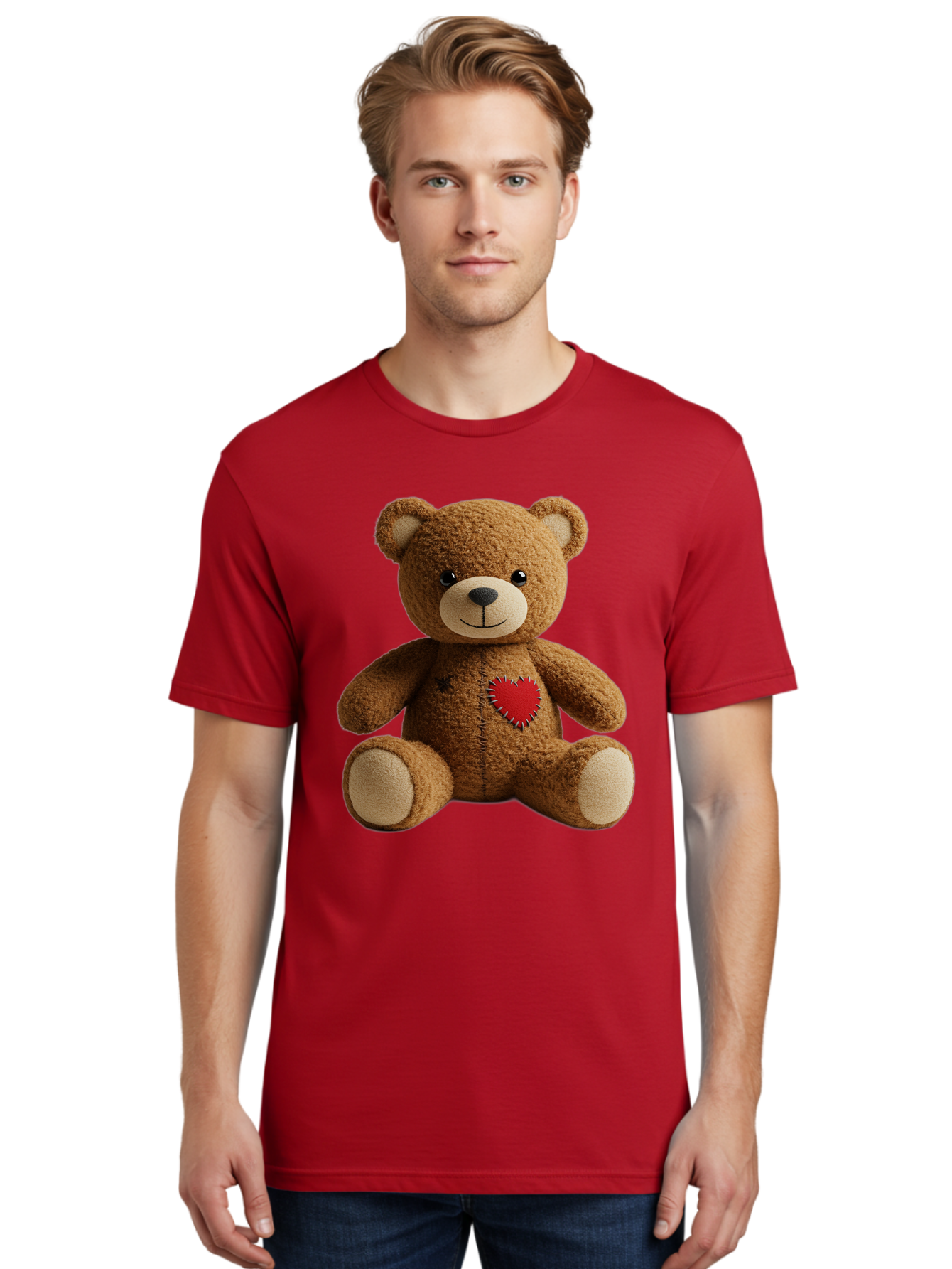 Teddy-Bear-With-Heart Men'S Graphic Tee, 100% Cotton, Comfortable Casual Summer Wear, Machine Washable, Vintage Camera, Old Camera, Antique Camera, Black Camera, Classic Photography, Photography Equipment, Nostalgic Device, Film Camera, Bal473