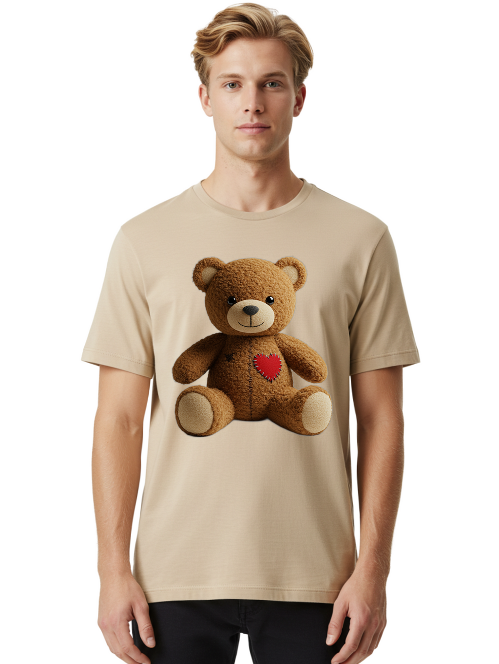 Teddy-Bear-With-Heart Men'S Graphic Tee, 100% Cotton, Comfortable Casual Summer Wear, Machine Washable, Vintage Camera, Old Camera, Antique Camera, Black Camera, Classic Photography, Photography Equipment, Nostalgic Device, Film Camera, Bal473