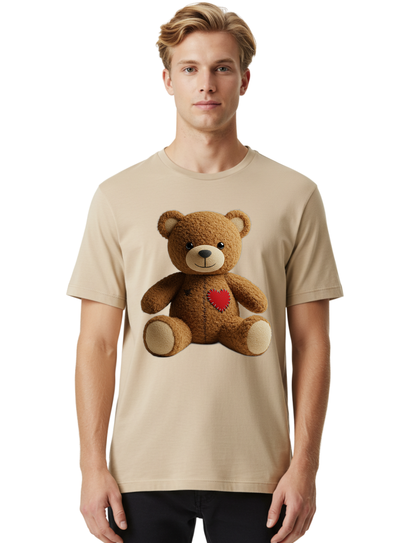 Teddy-Bear-With-Heart Men'S Graphic Tee, 100% Cotton, Comfortable Casual Summer Wear, Machine Washable, Vintage Camera, Old Camera, Antique Camera, Black Camera, Classic Photography, Photography Equipment, Nostalgic Device, Film Camera, Bal473