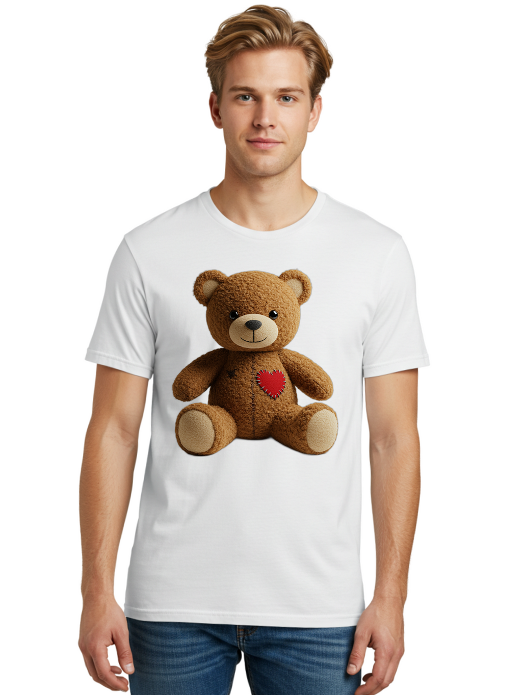 Teddy-Bear-With-Heart Men'S Graphic Tee, 100% Cotton, Comfortable Casual Summer Wear, Machine Washable, Vintage Camera, Old Camera, Antique Camera, Black Camera, Classic Photography, Photography Equipment, Nostalgic Device, Film Camera, Bal473