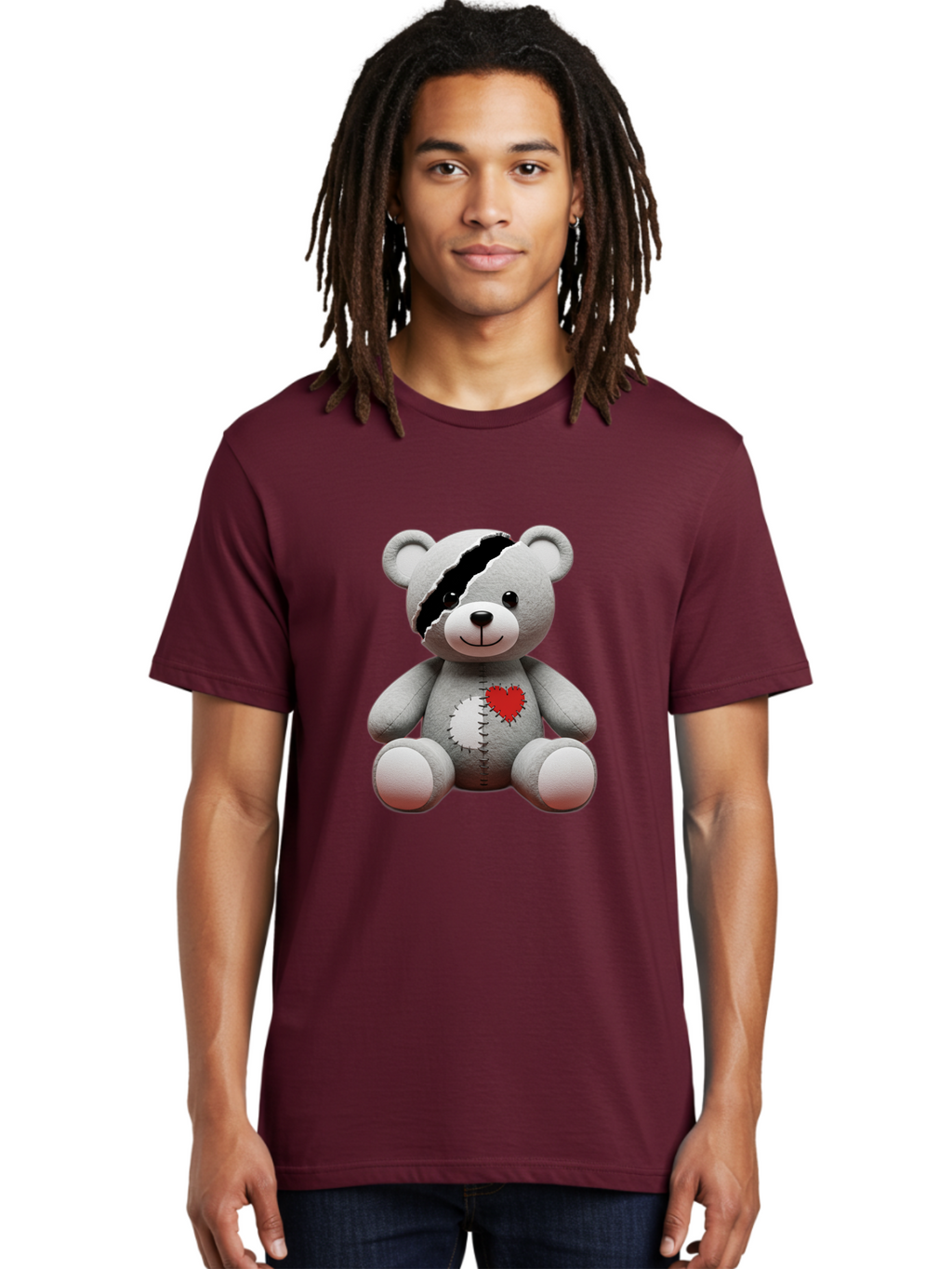 Teddy-Bear-With-Stitches Men'S Graphic Tee, 100% Cotton, Comfortable Casual Summer Wear, Machine Washable, Vintage Camera, Old Camera, Antique Camera, Black Camera, Classic Photography, Photography Equipment, Nostalgic Device, Film Camera, Bal474