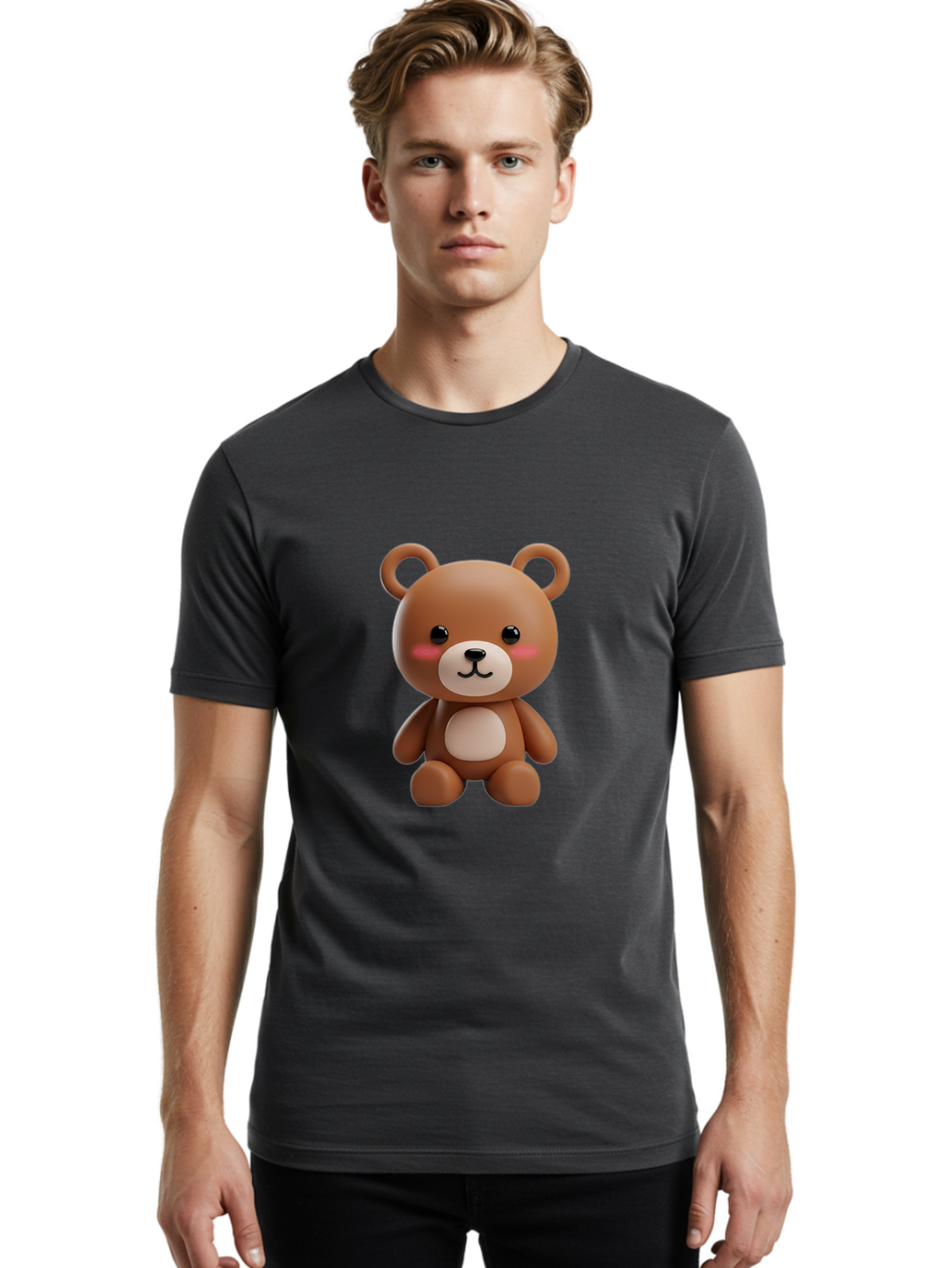 Teddy-Bear Men'S Graphic Tee, 100% Cotton, Comfortable Casual Summer Wear, Machine Washable, Vintage Camera, Old Camera, Antique Camera, Black Camera, Classic Photography, Photography Equipment, Nostalgic Device, Film Camera, Camera Art Bal475