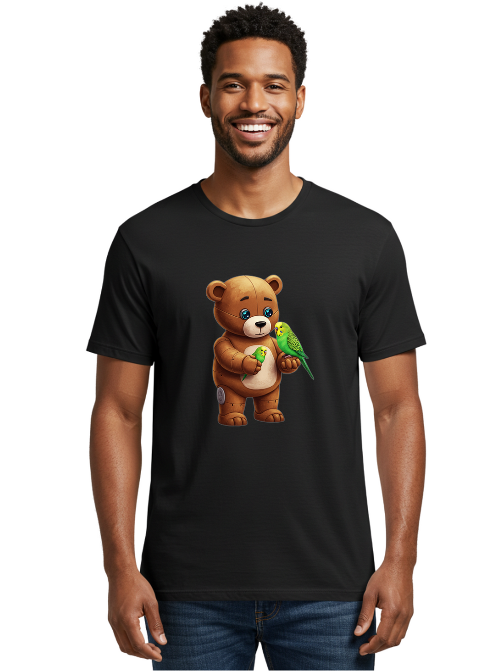 Teddy-With-Budgies Men'S Graphic Tee, 100% Cotton, Comfortable Casual Summer Wear, Machine Washable, Vintage Camera, Old Camera, Antique Camera, Black Camera, Classic Photography, Photography Equipment, Nostalgic Device, Film Camera, Bal481