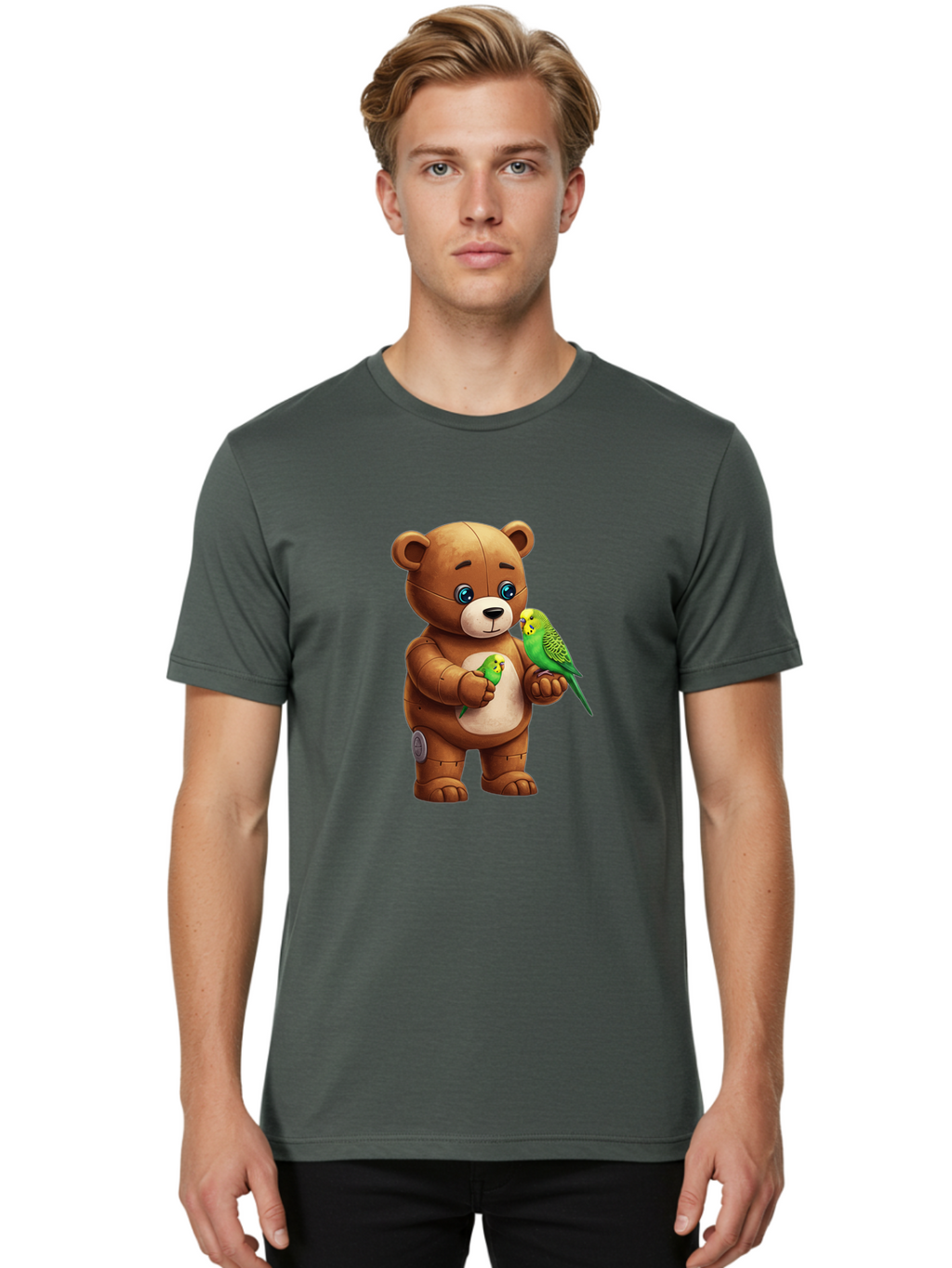 Teddy-With-Budgies Men'S Graphic Tee, 100% Cotton, Comfortable Casual Summer Wear, Machine Washable, Vintage Camera, Old Camera, Antique Camera, Black Camera, Classic Photography, Photography Equipment, Nostalgic Device, Film Camera, Bal481