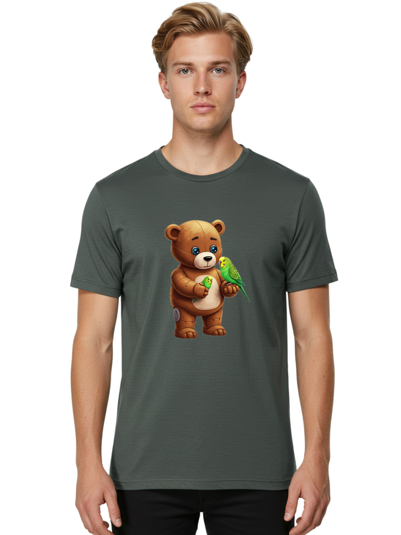 Teddy-With-Budgies Men'S Graphic Tee, 100% Cotton, Comfortable Casual Summer Wear, Machine Washable, Vintage Camera, Old Camera, Antique Camera, Black Camera, Classic Photography, Photography Equipment, Nostalgic Device, Film Camera, Bal481