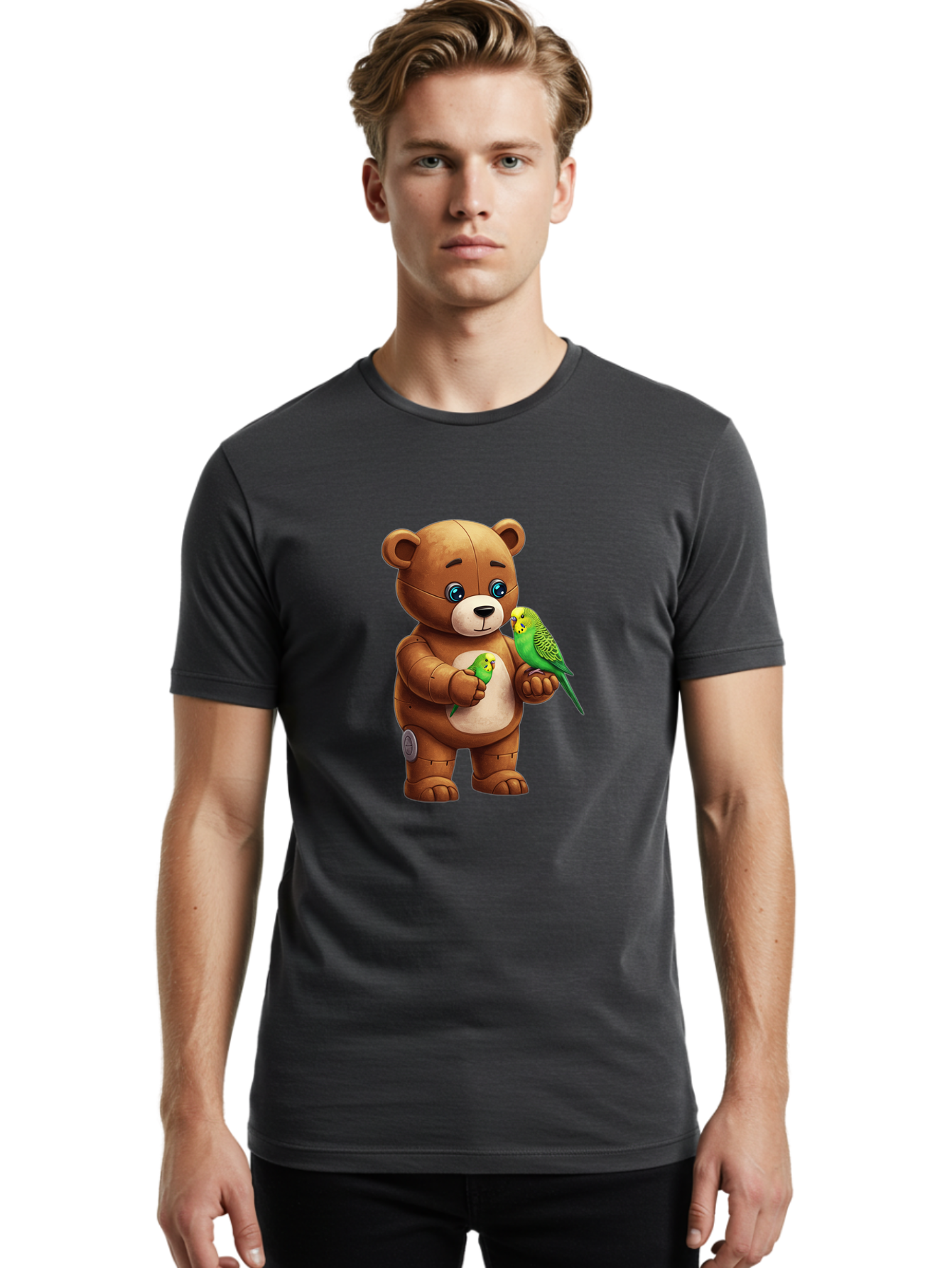 Teddy-With-Budgies Men'S Graphic Tee, 100% Cotton, Comfortable Casual Summer Wear, Machine Washable, Vintage Camera, Old Camera, Antique Camera, Black Camera, Classic Photography, Photography Equipment, Nostalgic Device, Film Camera, Bal481
