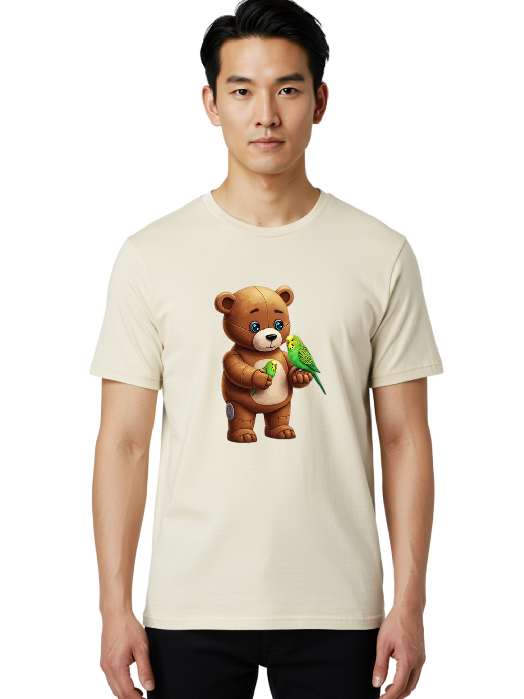 Teddy-With-Budgies Men'S Graphic Tee, 100% Cotton, Comfortable Casual Summer Wear, Machine Washable, Vintage Camera, Old Camera, Antique Camera, Black Camera, Classic Photography, Photography Equipment, Nostalgic Device, Film Camera, Bal481