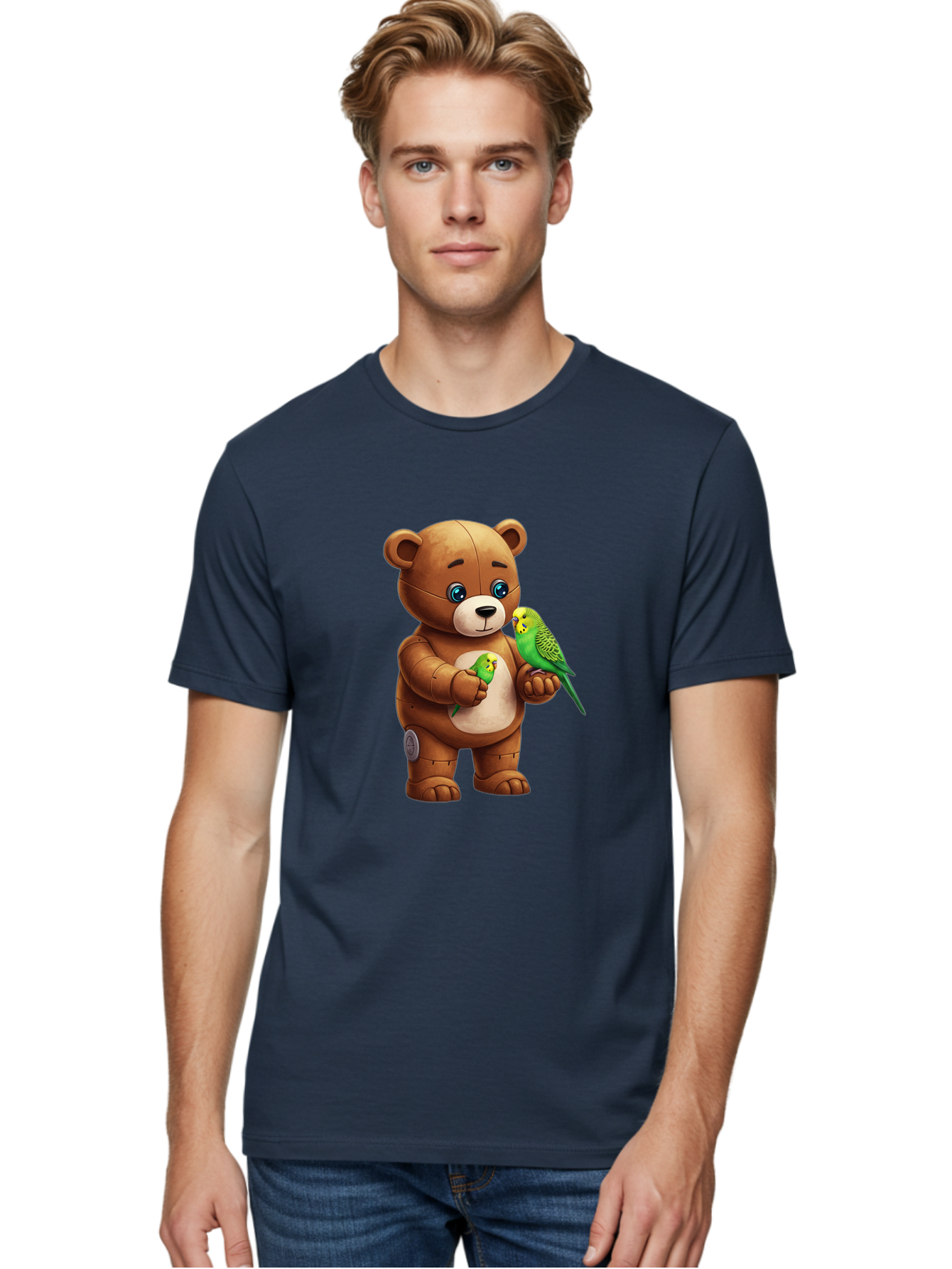 Teddy-With-Budgies Men'S Graphic Tee, 100% Cotton, Comfortable Casual Summer Wear, Machine Washable, Vintage Camera, Old Camera, Antique Camera, Black Camera, Classic Photography, Photography Equipment, Nostalgic Device, Film Camera, Bal481