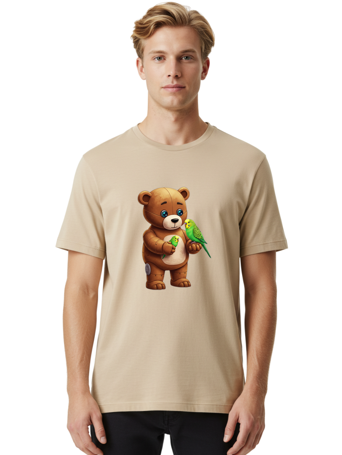 Teddy-With-Budgies Men'S Graphic Tee, 100% Cotton, Comfortable Casual Summer Wear, Machine Washable, Vintage Camera, Old Camera, Antique Camera, Black Camera, Classic Photography, Photography Equipment, Nostalgic Device, Film Camera, Bal481