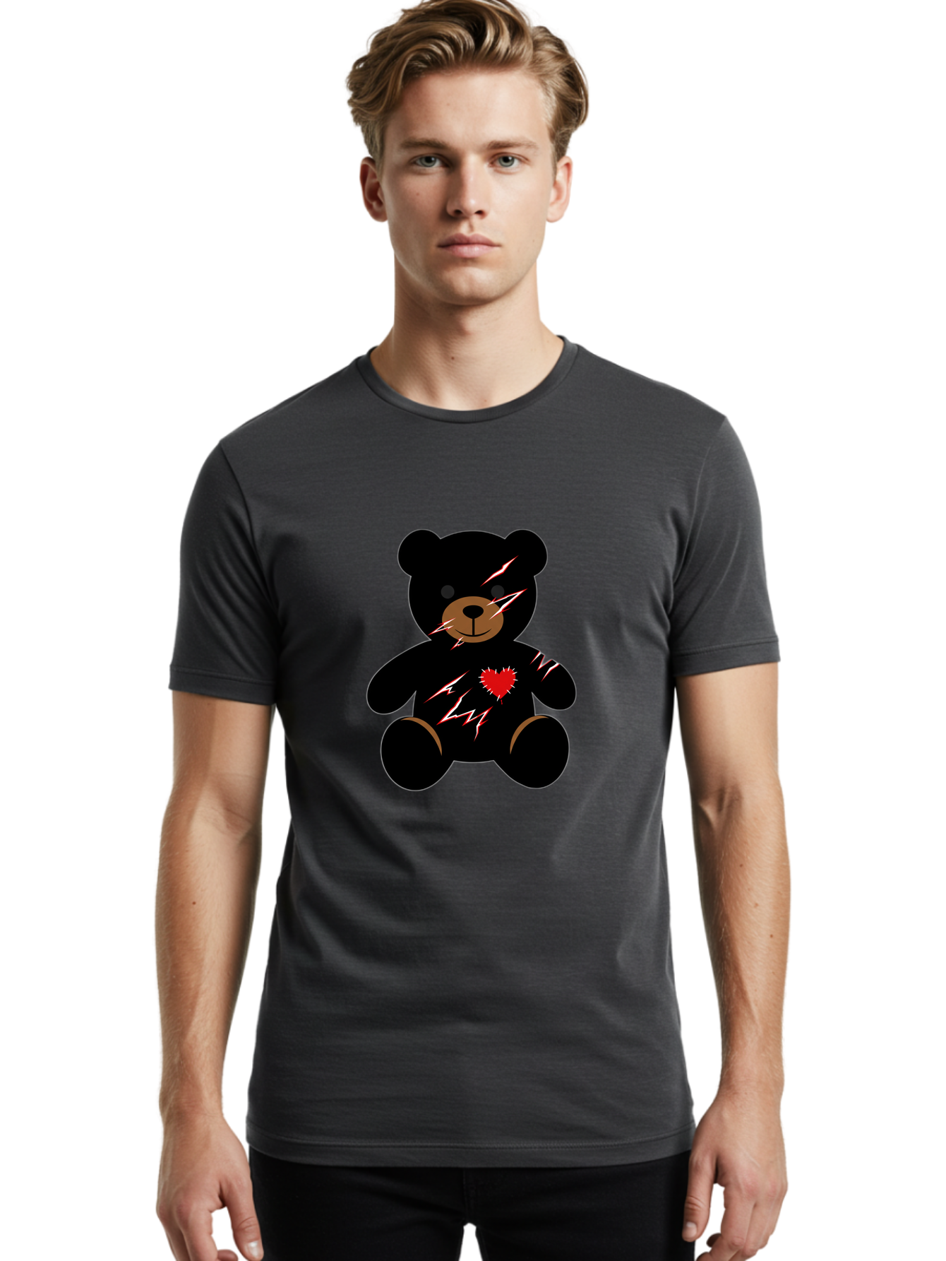 Teddy-With-Electrical-Stitches Men'S Graphic Tee, 100% Cotton, Comfortable Casual Summer Wear, Machine Washable, Vintage Camera, Old Camera, Antique Camera, Black Camera, Classic Photography, Photography Equipment, Nostalgic Device, Bal482