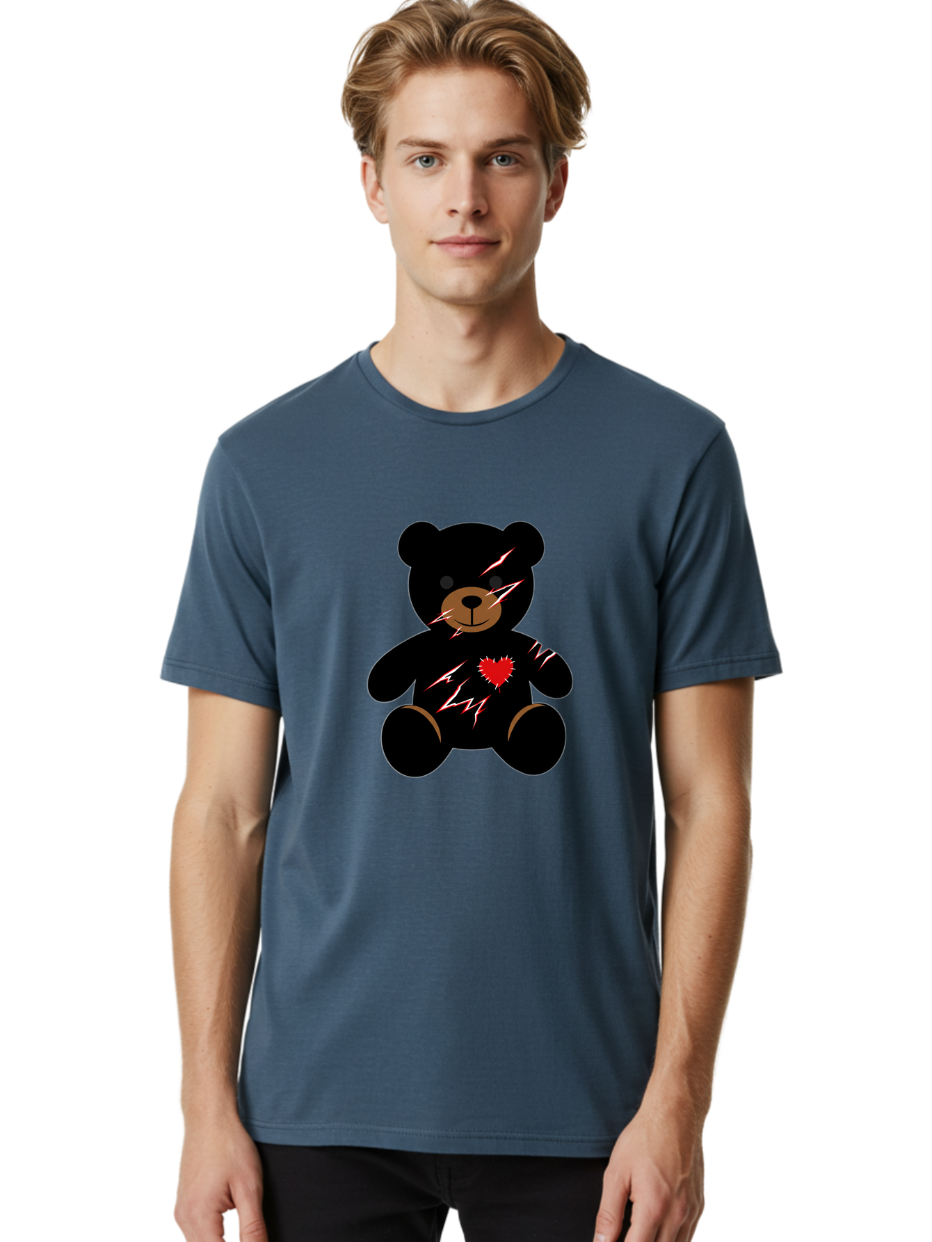Teddy-With-Electrical-Stitches Men'S Graphic Tee, 100% Cotton, Comfortable Casual Summer Wear, Machine Washable, Vintage Camera, Old Camera, Antique Camera, Black Camera, Classic Photography, Photography Equipment, Nostalgic Device, Bal482