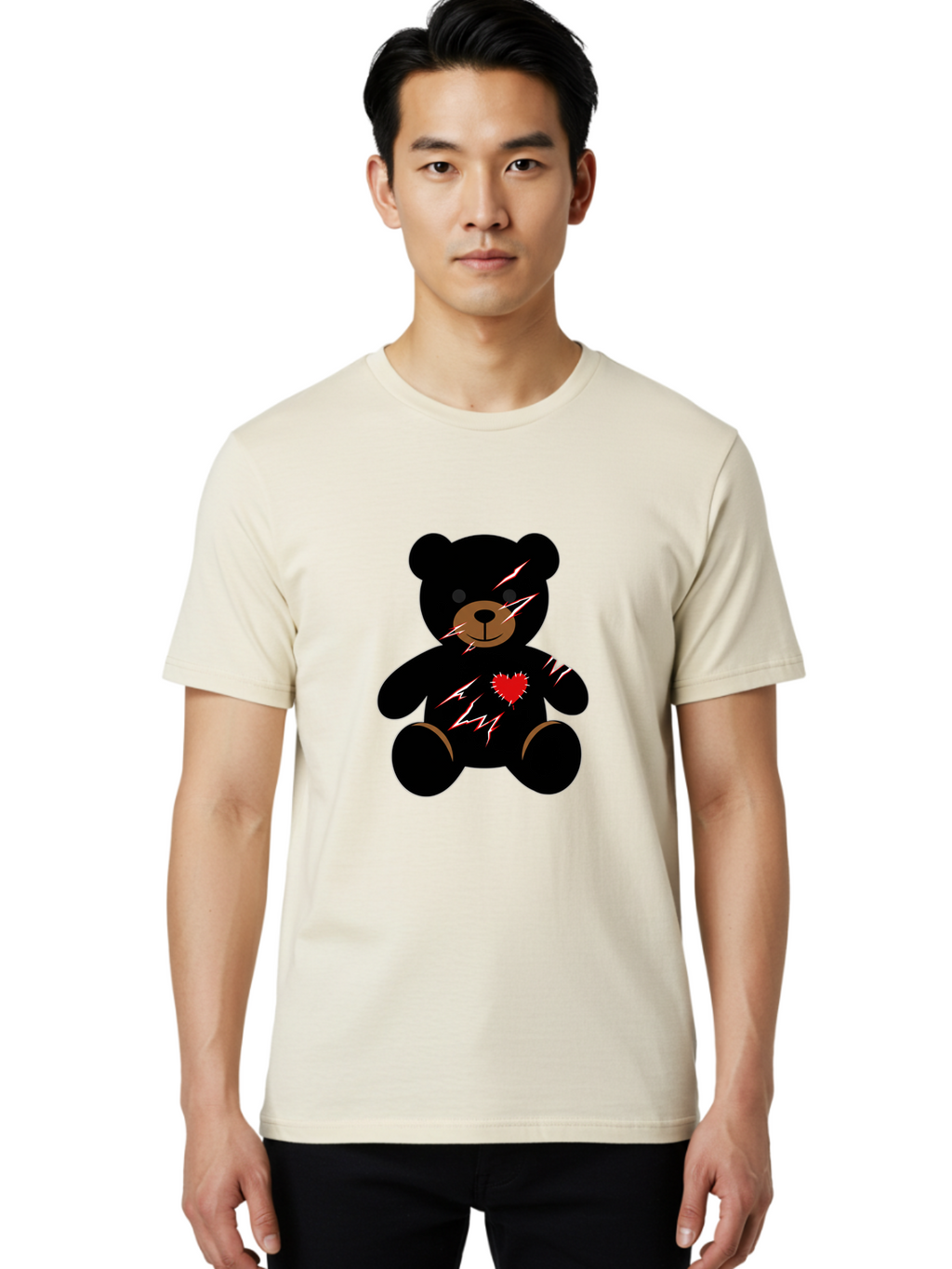 Teddy-With-Electrical-Stitches Men'S Graphic Tee, 100% Cotton, Comfortable Casual Summer Wear, Machine Washable, Vintage Camera, Old Camera, Antique Camera, Black Camera, Classic Photography, Photography Equipment, Nostalgic Device, Bal482