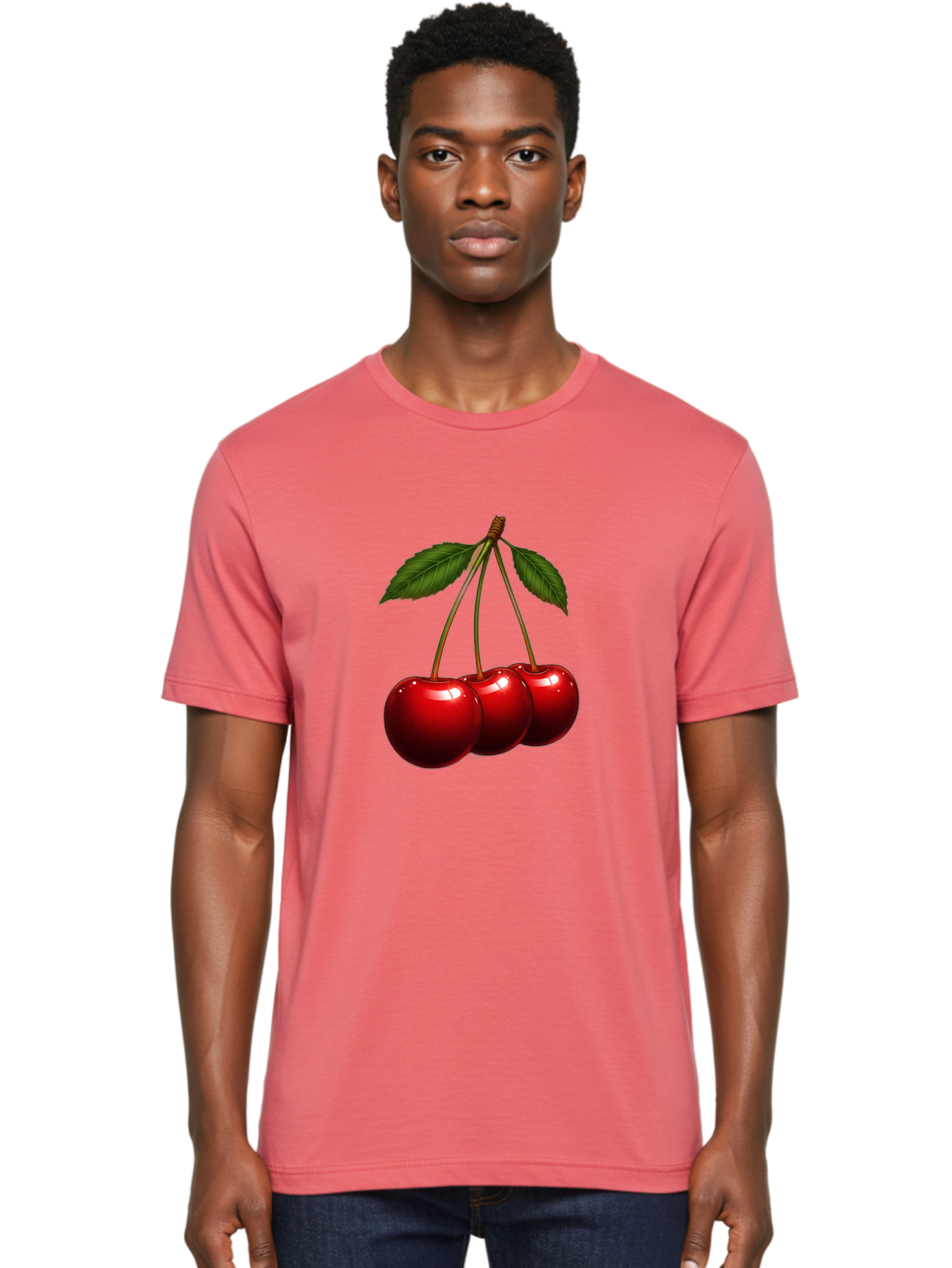 Three-Cherries-1 Men'S Graphic Tee, 100% Cotton, Comfortable Casual Summer Wear, Machine Washable, Vintage Camera, Old Camera, Antique Camera, Black Camera, Classic Photography, Photography Equipment, Nostalgic Device, Film Camera, Camera Art Bal486