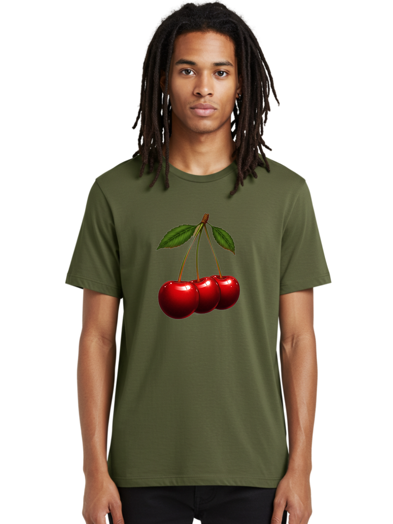 Three-Cherries-1 Men'S Graphic Tee, 100% Cotton, Comfortable Casual Summer Wear, Machine Washable, Vintage Camera, Old Camera, Antique Camera, Black Camera, Classic Photography, Photography Equipment, Nostalgic Device, Film Camera, Camera Art Bal486