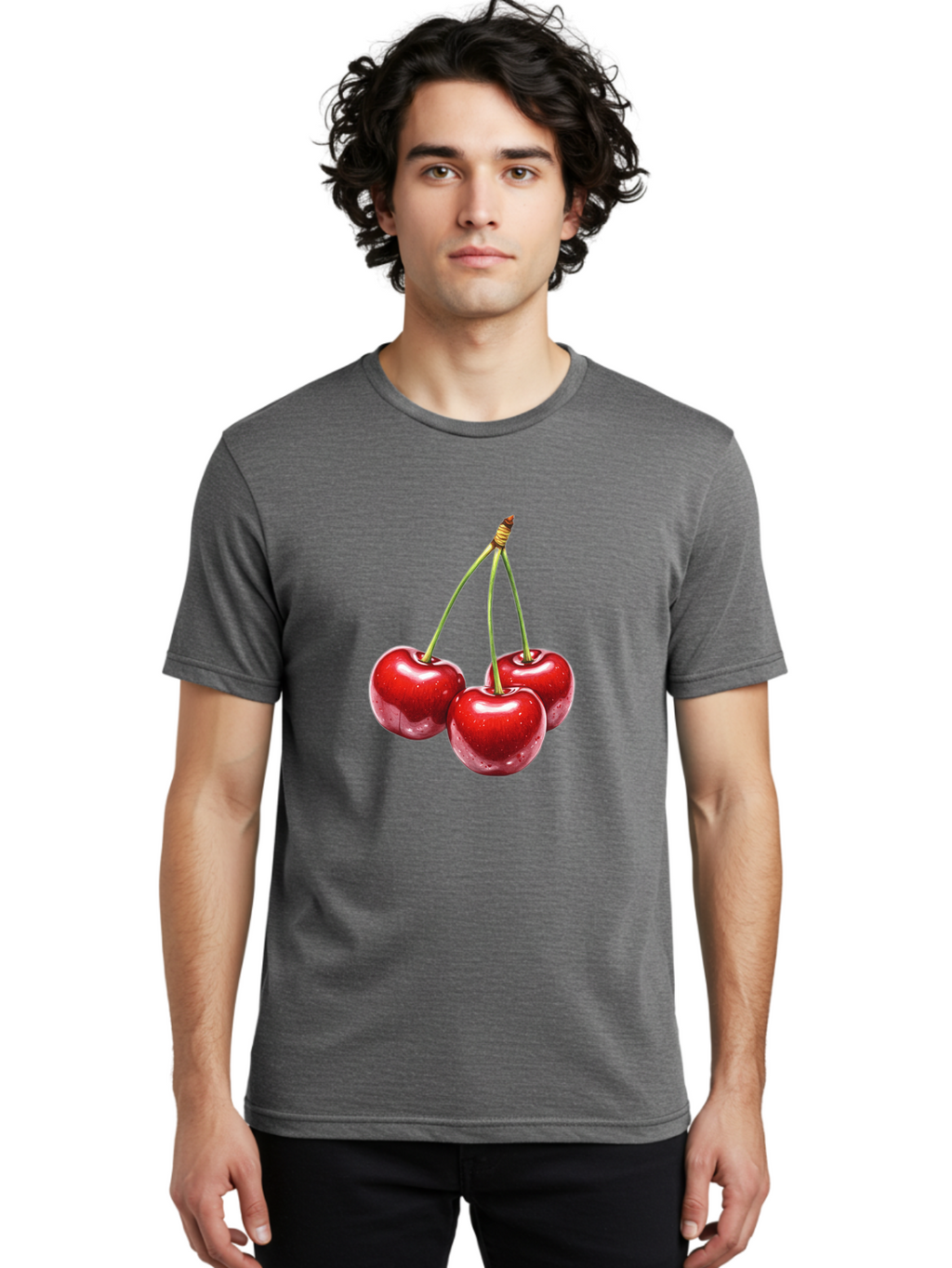 Three-Cherries Men'S Graphic Tee, 100% Cotton, Comfortable Casual Summer Wear, Machine Washable, Vintage Camera, Old Camera, Antique Camera, Black Camera, Classic Photography, Photography Equipment, Nostalgic Device, Film Camera, Camera Art Bal487