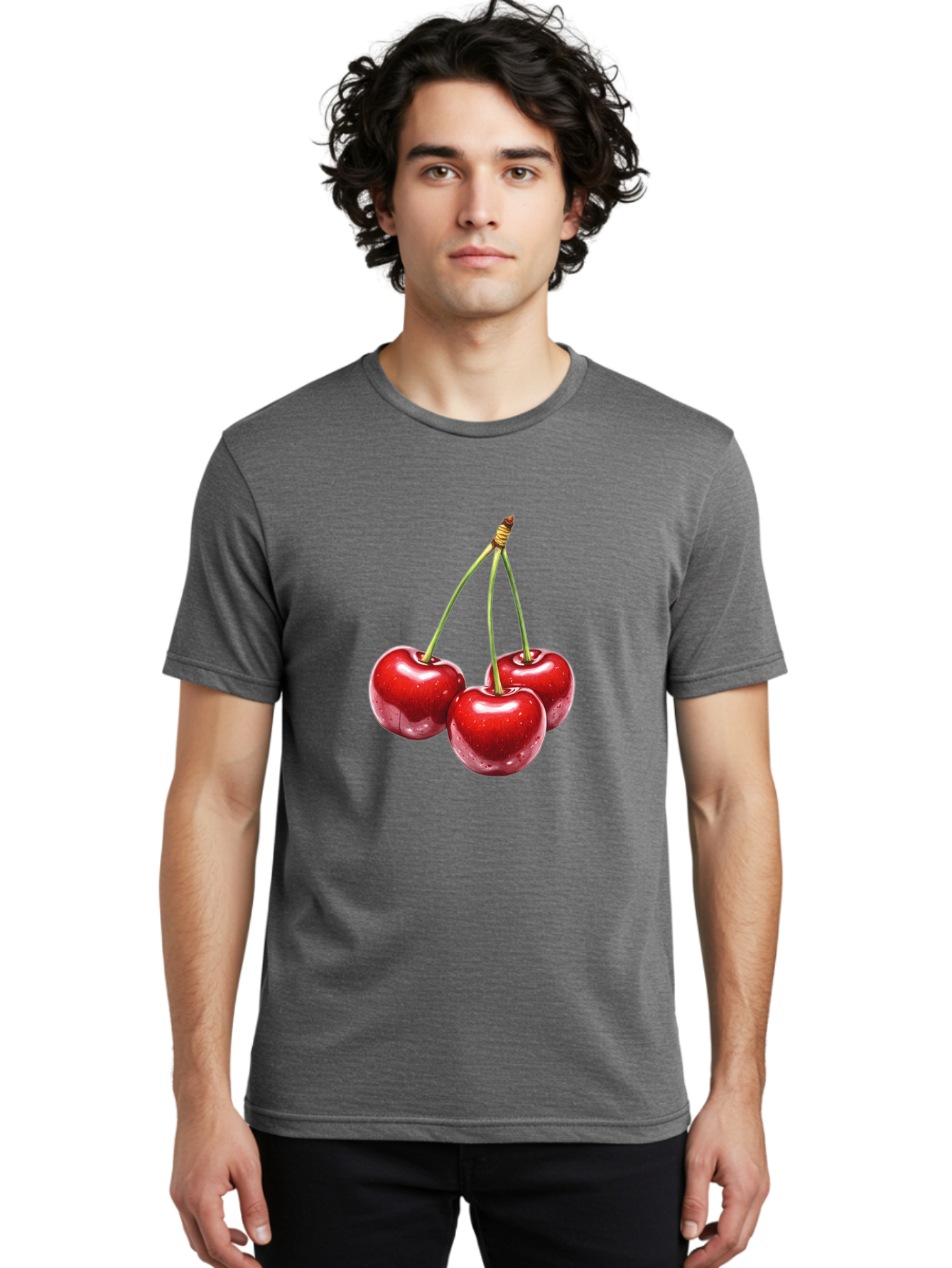 Three-Cherries Men'S Graphic Tee, 100% Cotton, Comfortable Casual Summer Wear, Machine Washable, Vintage Camera, Old Camera, Antique Camera, Black Camera, Classic Photography, Photography Equipment, Nostalgic Device, Film Camera, Camera Art Bal487
