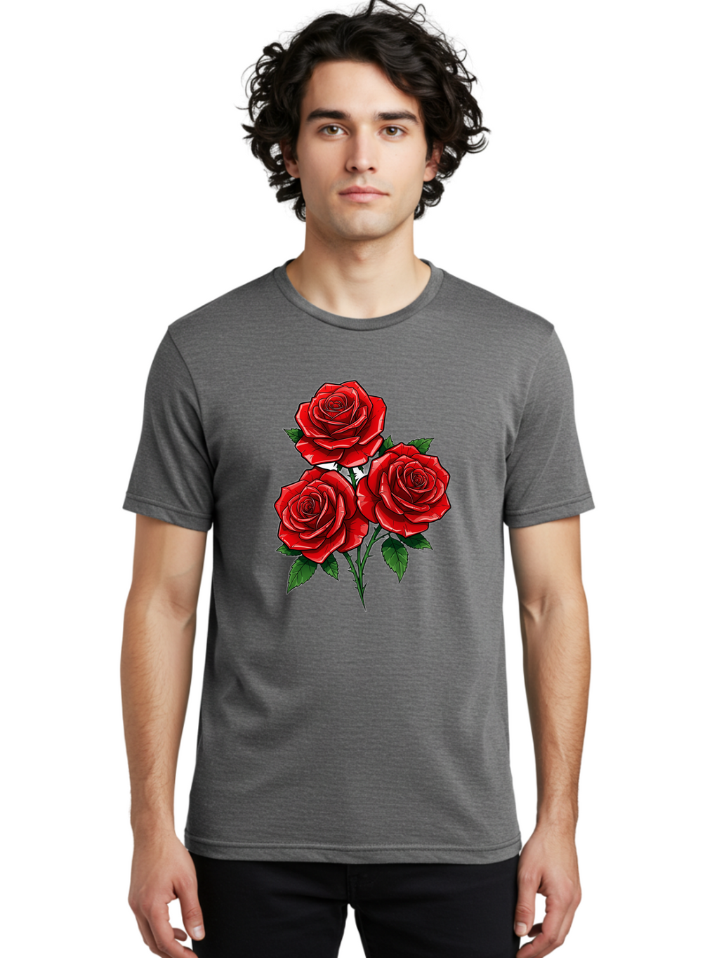Three-Red-Roses Men'S Graphic Tee, 100% Cotton, Comfortable Casual Summer Wear, Machine Washable, Vintage Camera, Old Camera, Antique Camera, Black Camera, Classic Photography, Photography Equipment, Nostalgic Device, Film Camera, Camera Art Bal489