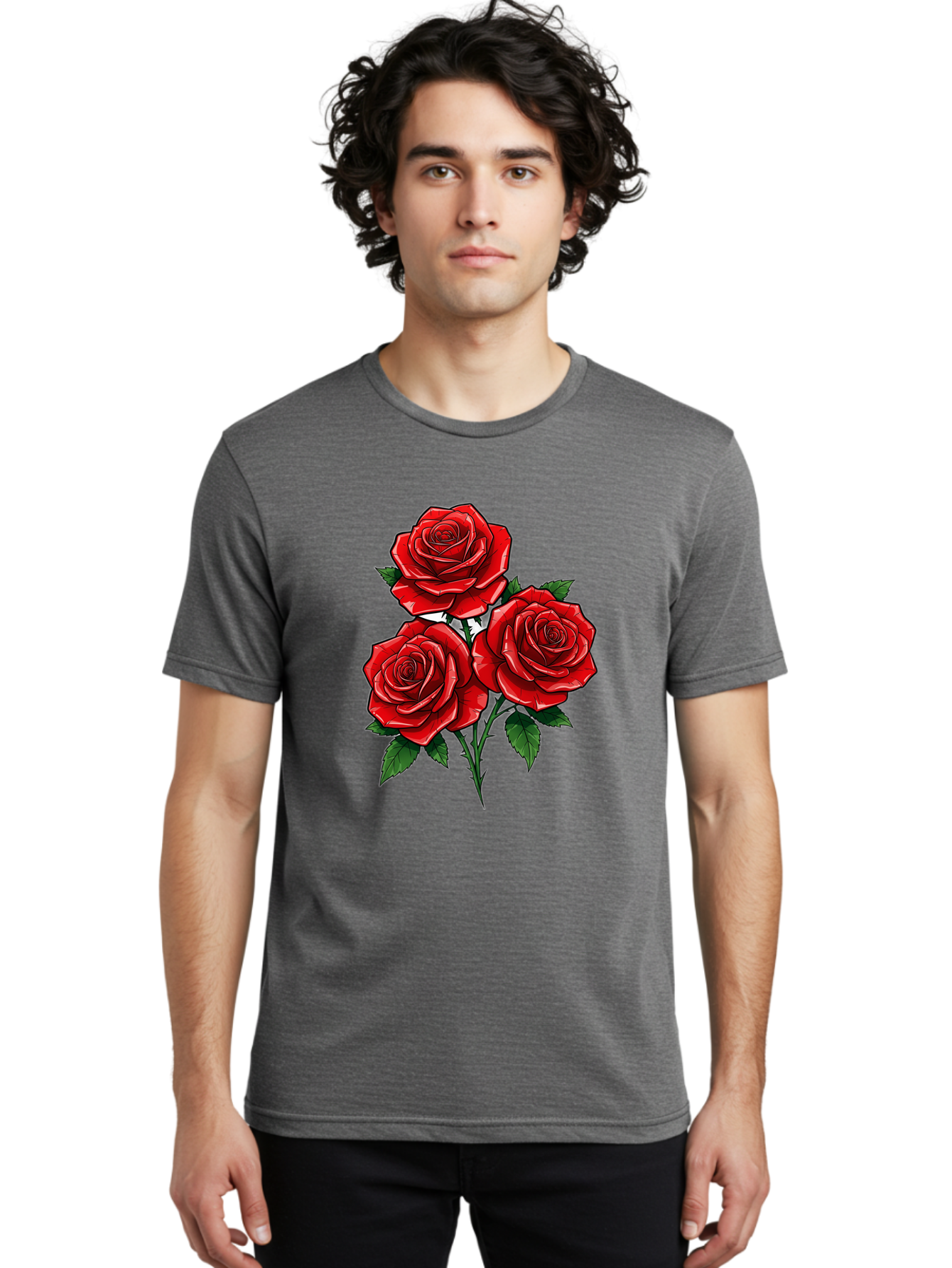 Three-Red-Roses Men'S Graphic Tee, 100% Cotton, Comfortable Casual Summer Wear, Machine Washable, Vintage Camera, Old Camera, Antique Camera, Black Camera, Classic Photography, Photography Equipment, Nostalgic Device, Film Camera, Camera Art Bal489