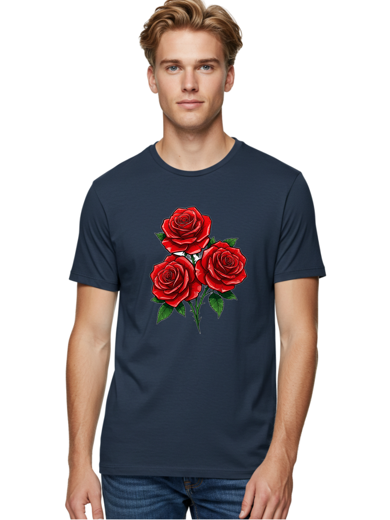 Three-Red-Roses Men'S Graphic Tee, 100% Cotton, Comfortable Casual Summer Wear, Machine Washable, Vintage Camera, Old Camera, Antique Camera, Black Camera, Classic Photography, Photography Equipment, Nostalgic Device, Film Camera, Camera Art Bal489
