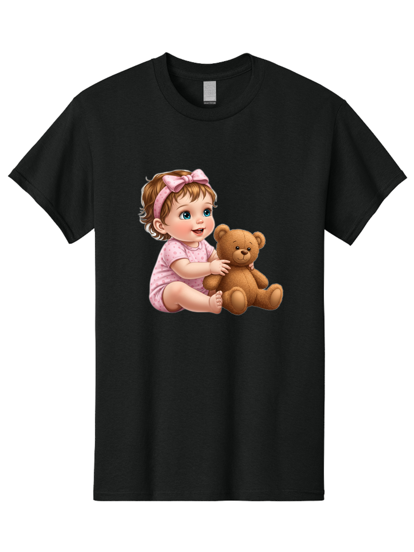 Toddler-Girl-Hugging-Teddy Men'S Graphic Tee, 100% Cotton, Comfortable Casual Summer Wear, Machine Washable, Vintage Camera, Old Camera, Antique Camera, Black Camera, Classic Photography, Photography Equipment, Nostalgic Device, Film Camera, Bal494