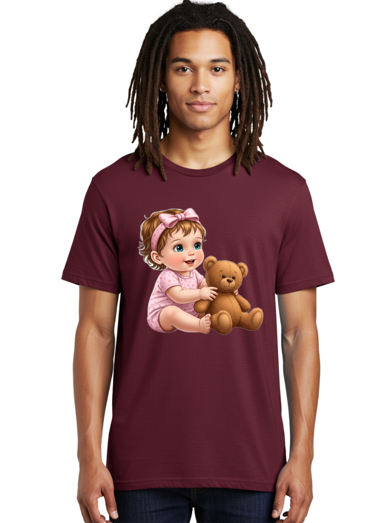 Toddler-Girl-Hugging-Teddy Men'S Graphic Tee, 100% Cotton, Comfortable Casual Summer Wear, Machine Washable, Vintage Camera, Old Camera, Antique Camera, Black Camera, Classic Photography, Photography Equipment, Nostalgic Device, Film Camera, Bal494
