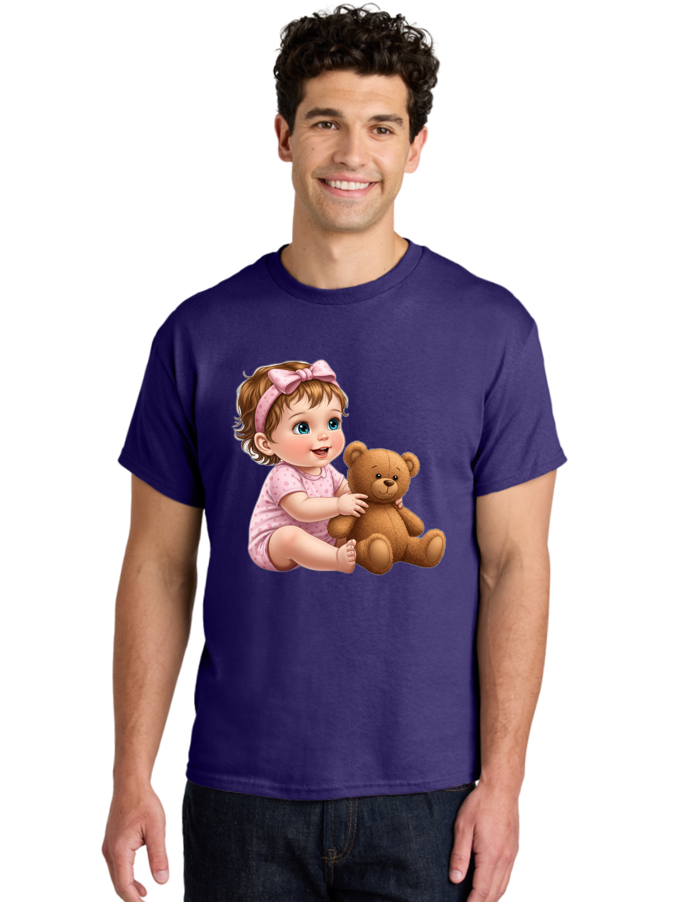 Toddler-Girl-Hugging-Teddy Men'S Graphic Tee, 100% Cotton, Comfortable Casual Summer Wear, Machine Washable, Vintage Camera, Old Camera, Antique Camera, Black Camera, Classic Photography, Photography Equipment, Nostalgic Device, Film Camera, Bal494
