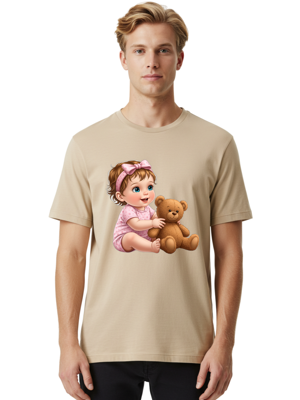 Toddler-Girl-Hugging-Teddy Men'S Graphic Tee, 100% Cotton, Comfortable Casual Summer Wear, Machine Washable, Vintage Camera, Old Camera, Antique Camera, Black Camera, Classic Photography, Photography Equipment, Nostalgic Device, Film Camera, Bal494