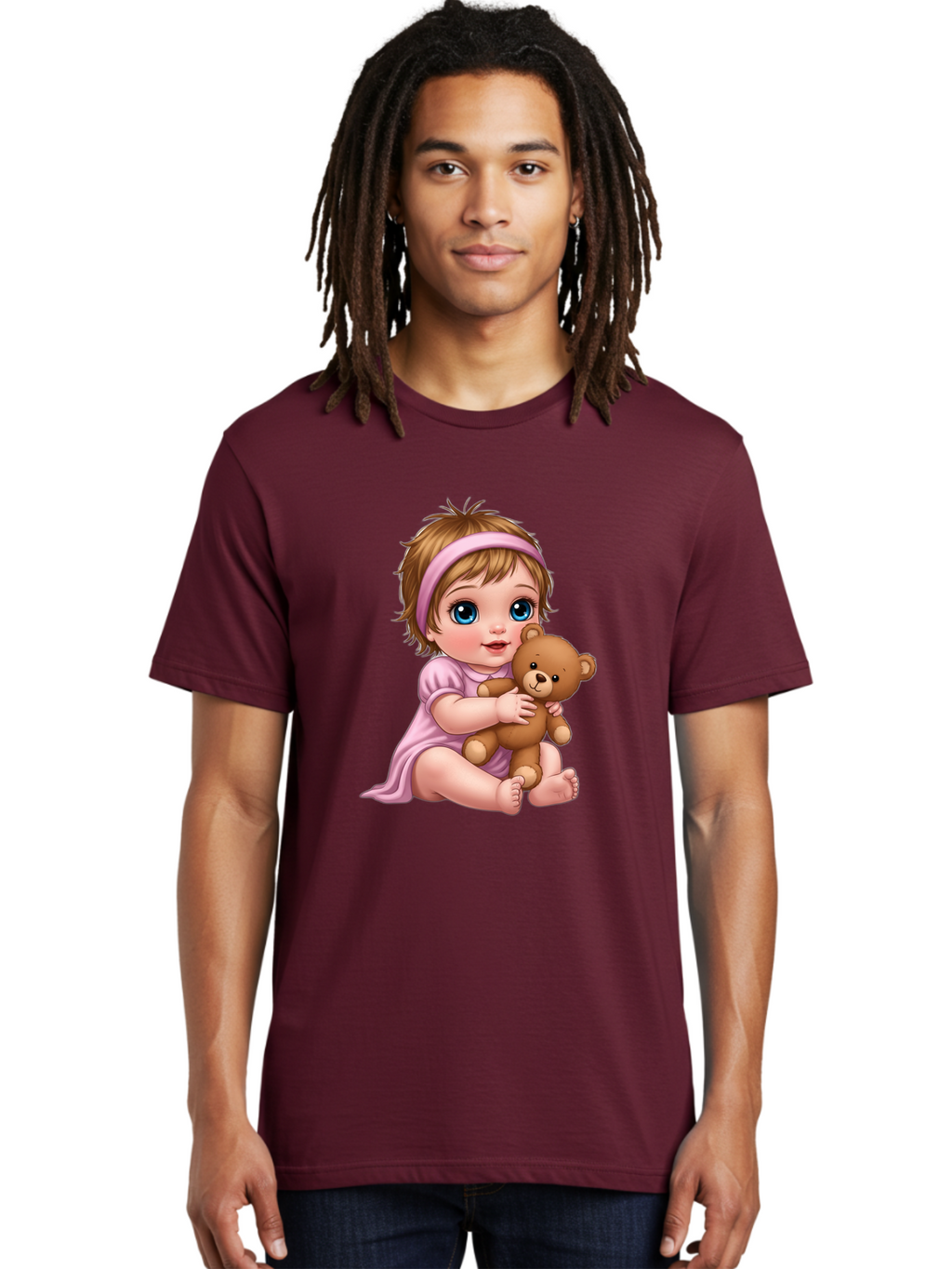 Toddler-Hugging-Teddy-Bear Men'S Graphic Tee, 100% Cotton, Comfortable Casual Summer Wear, Machine Washable, Vintage Camera, Old Camera, Antique Camera, Black Camera, Classic Photography, Photography Equipment, Nostalgic Device, Film Camera, Bal495