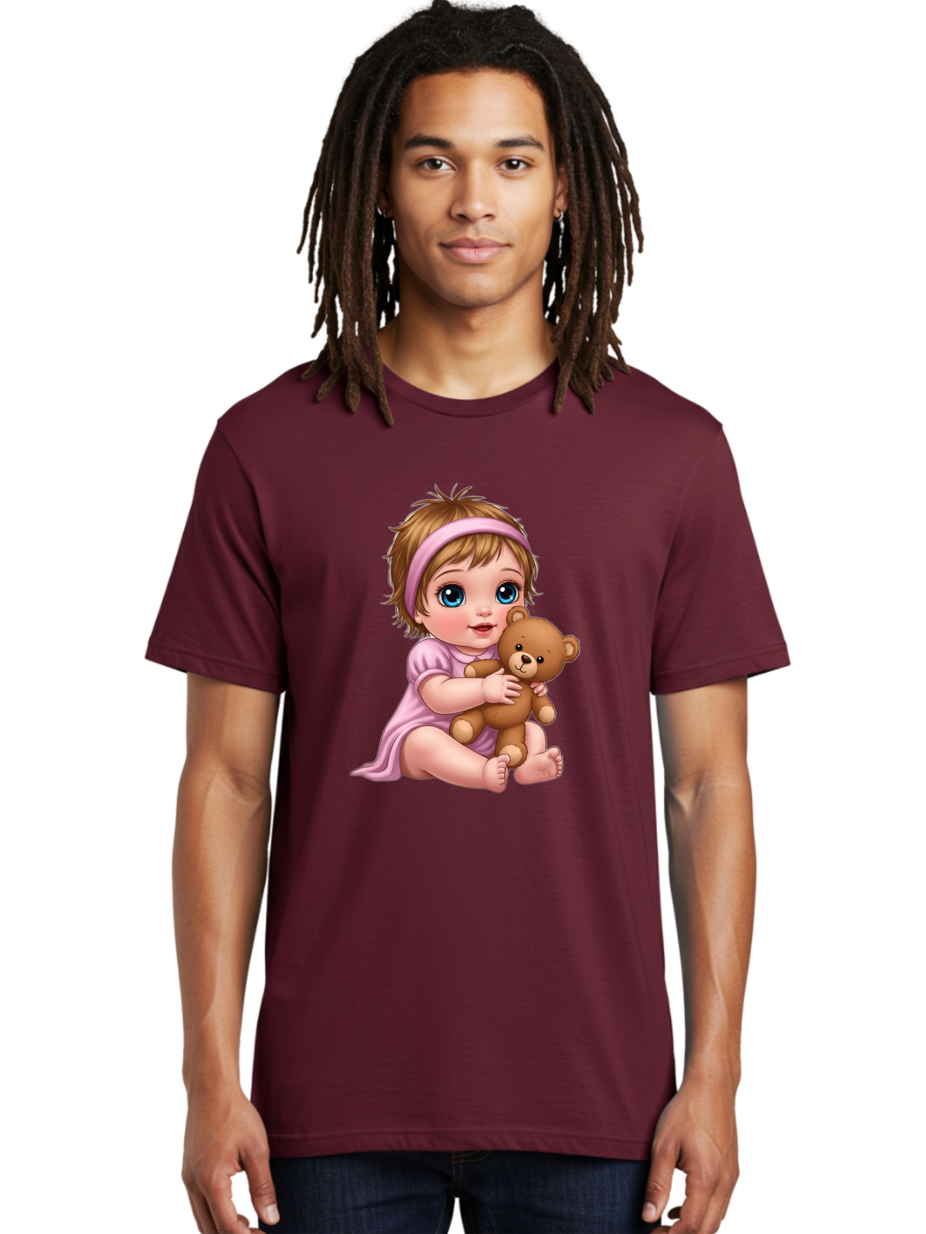 Toddler-Hugging-Teddy-Bear Men'S Graphic Tee, 100% Cotton, Comfortable Casual Summer Wear, Machine Washable, Vintage Camera, Old Camera, Antique Camera, Black Camera, Classic Photography, Photography Equipment, Nostalgic Device, Film Camera, Bal495