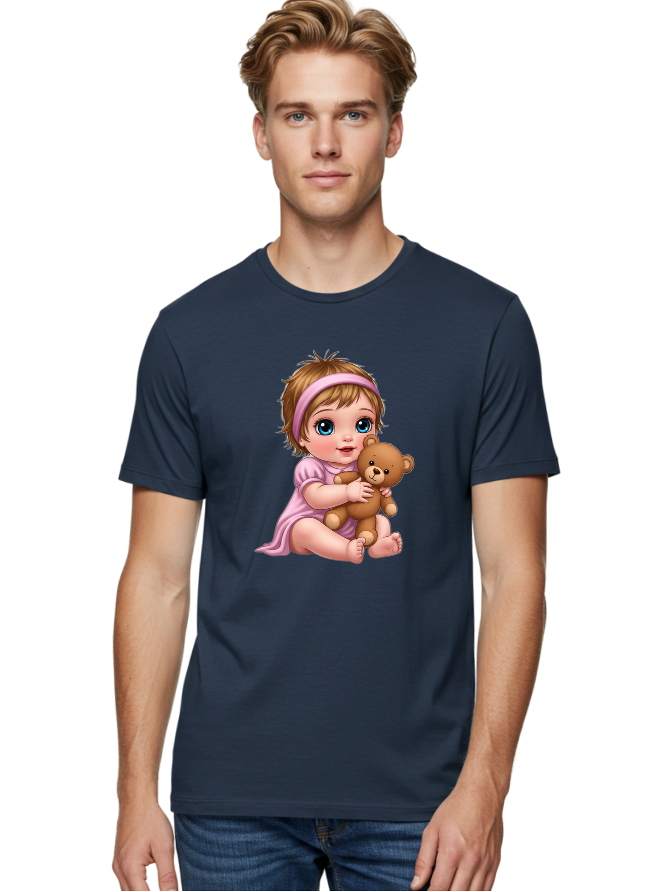 Toddler-Hugging-Teddy-Bear Men'S Graphic Tee, 100% Cotton, Comfortable Casual Summer Wear, Machine Washable, Vintage Camera, Old Camera, Antique Camera, Black Camera, Classic Photography, Photography Equipment, Nostalgic Device, Film Camera, Bal495