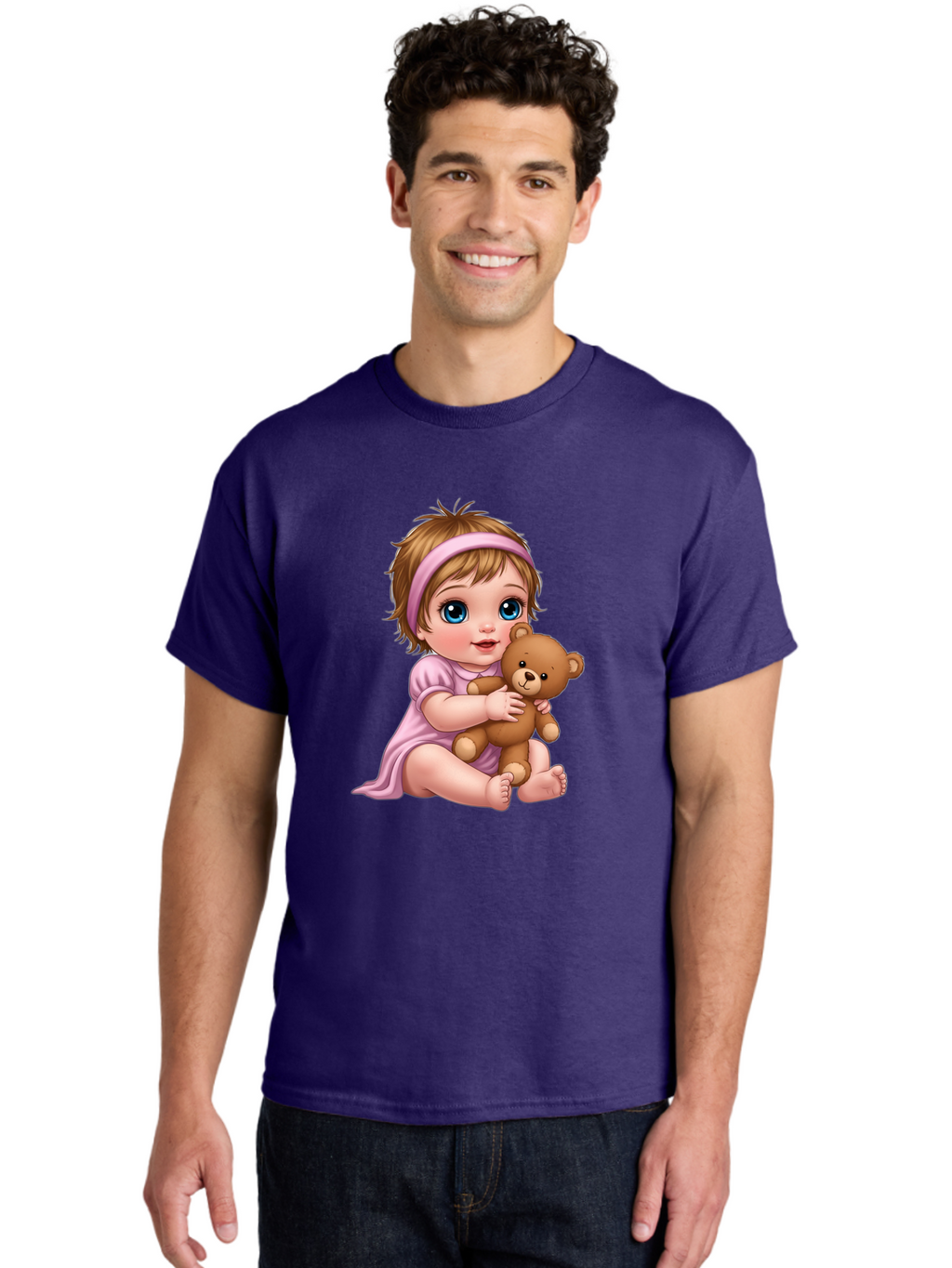 Toddler-Hugging-Teddy-Bear Men'S Graphic Tee, 100% Cotton, Comfortable Casual Summer Wear, Machine Washable, Vintage Camera, Old Camera, Antique Camera, Black Camera, Classic Photography, Photography Equipment, Nostalgic Device, Film Camera, Bal495