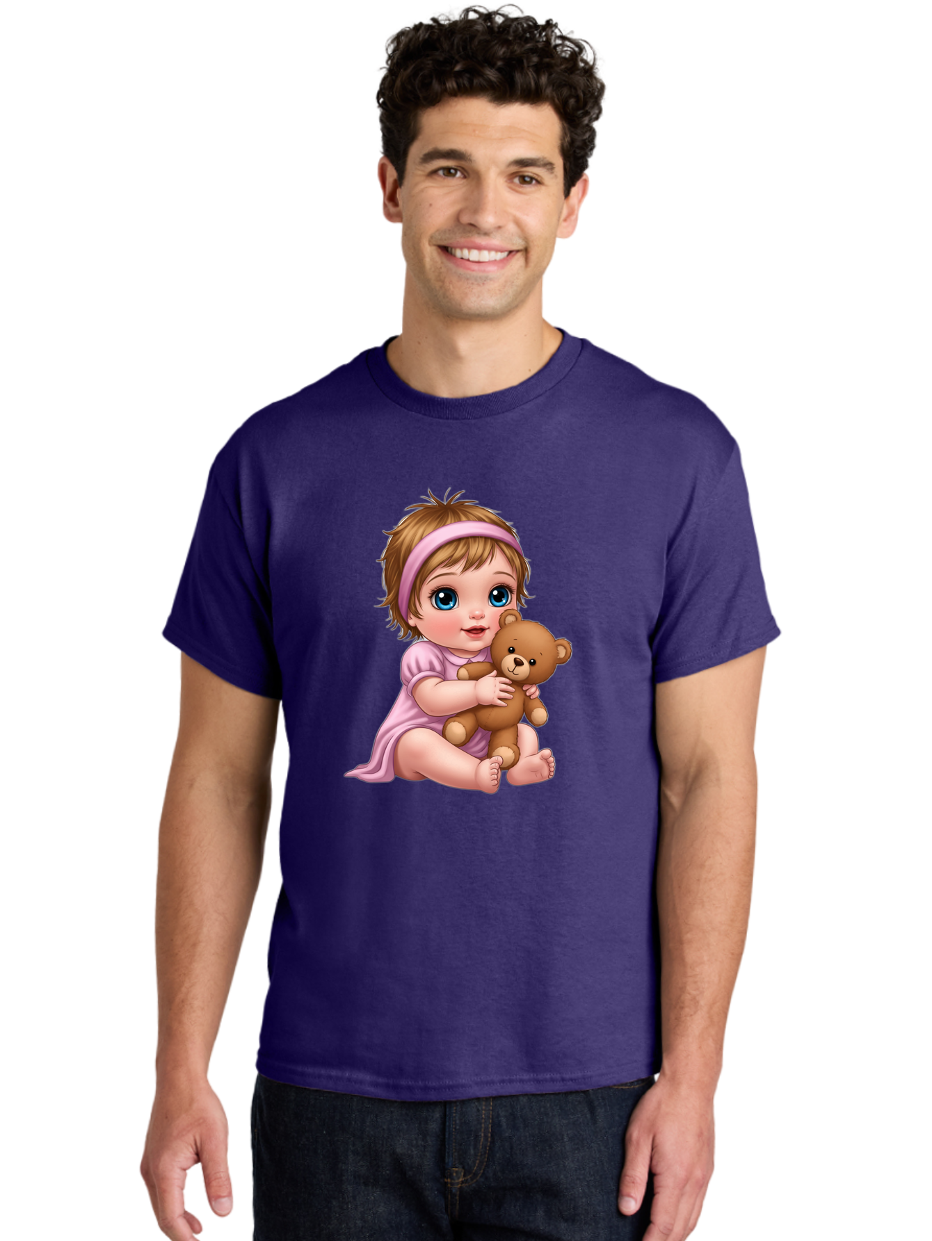 Toddler-Hugging-Teddy-Bear Men'S Graphic Tee, 100% Cotton, Comfortable Casual Summer Wear, Machine Washable, Vintage Camera, Old Camera, Antique Camera, Black Camera, Classic Photography, Photography Equipment, Nostalgic Device, Film Camera, Bal495