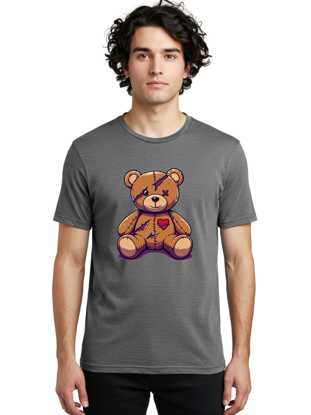 Torn-Teddy-Bear Men'S Graphic Tee, 100% Cotton, Comfortable Casual Summer Wear, Machine Washable, Vintage Camera, Old Camera, Antique Camera, Black Camera, Classic Photography, Photography Equipment, Nostalgic Device, Film Camera, Camera Art Bal497