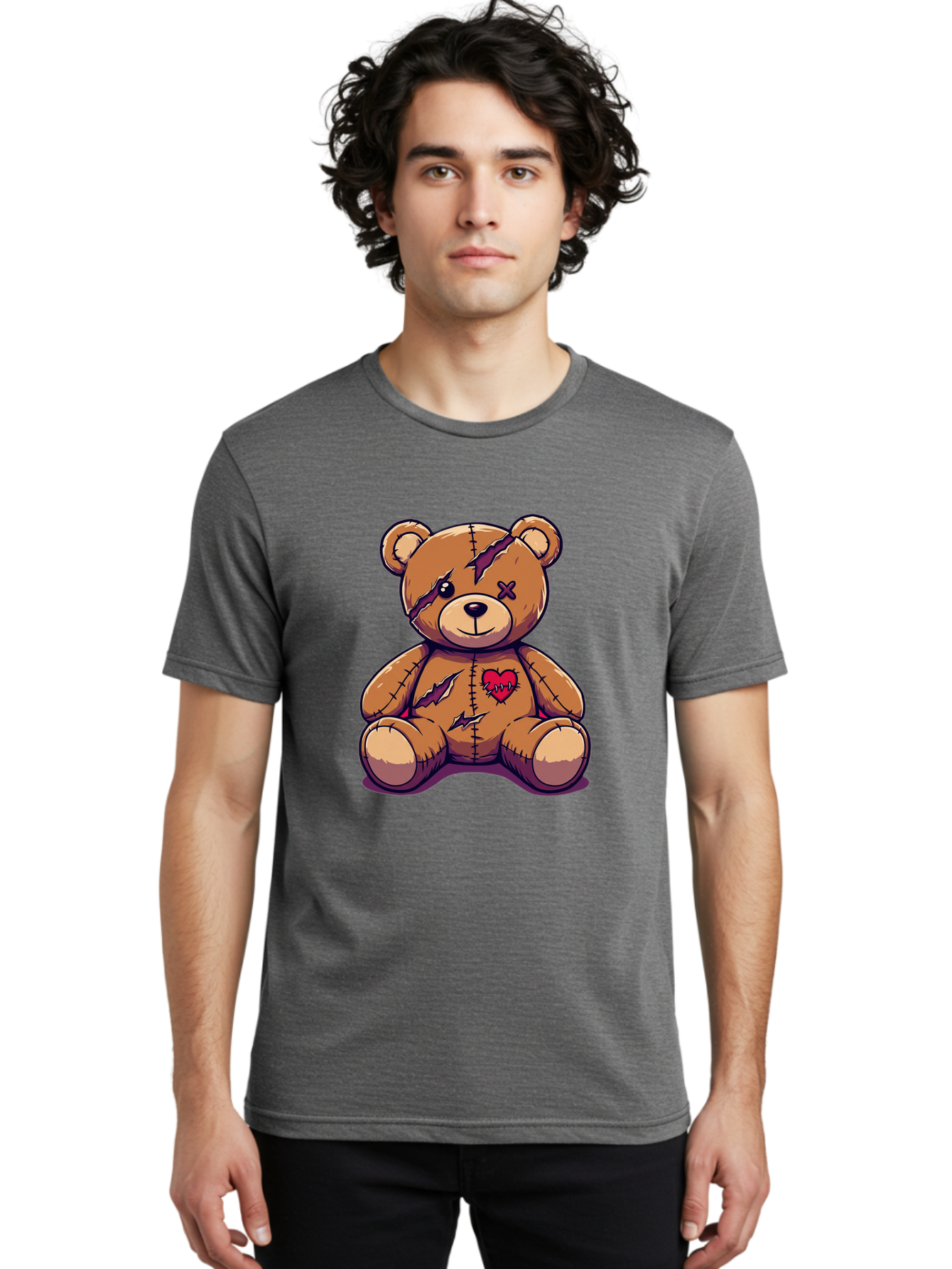 Torn-Teddy-Bear Men'S Graphic Tee, 100% Cotton, Comfortable Casual Summer Wear, Machine Washable, Vintage Camera, Old Camera, Antique Camera, Black Camera, Classic Photography, Photography Equipment, Nostalgic Device, Film Camera, Camera Art Bal497