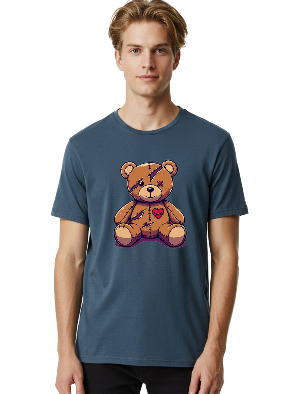 Torn-Teddy-Bear Men'S Graphic Tee, 100% Cotton, Comfortable Casual Summer Wear, Machine Washable, Vintage Camera, Old Camera, Antique Camera, Black Camera, Classic Photography, Photography Equipment, Nostalgic Device, Film Camera, Camera Art Bal497