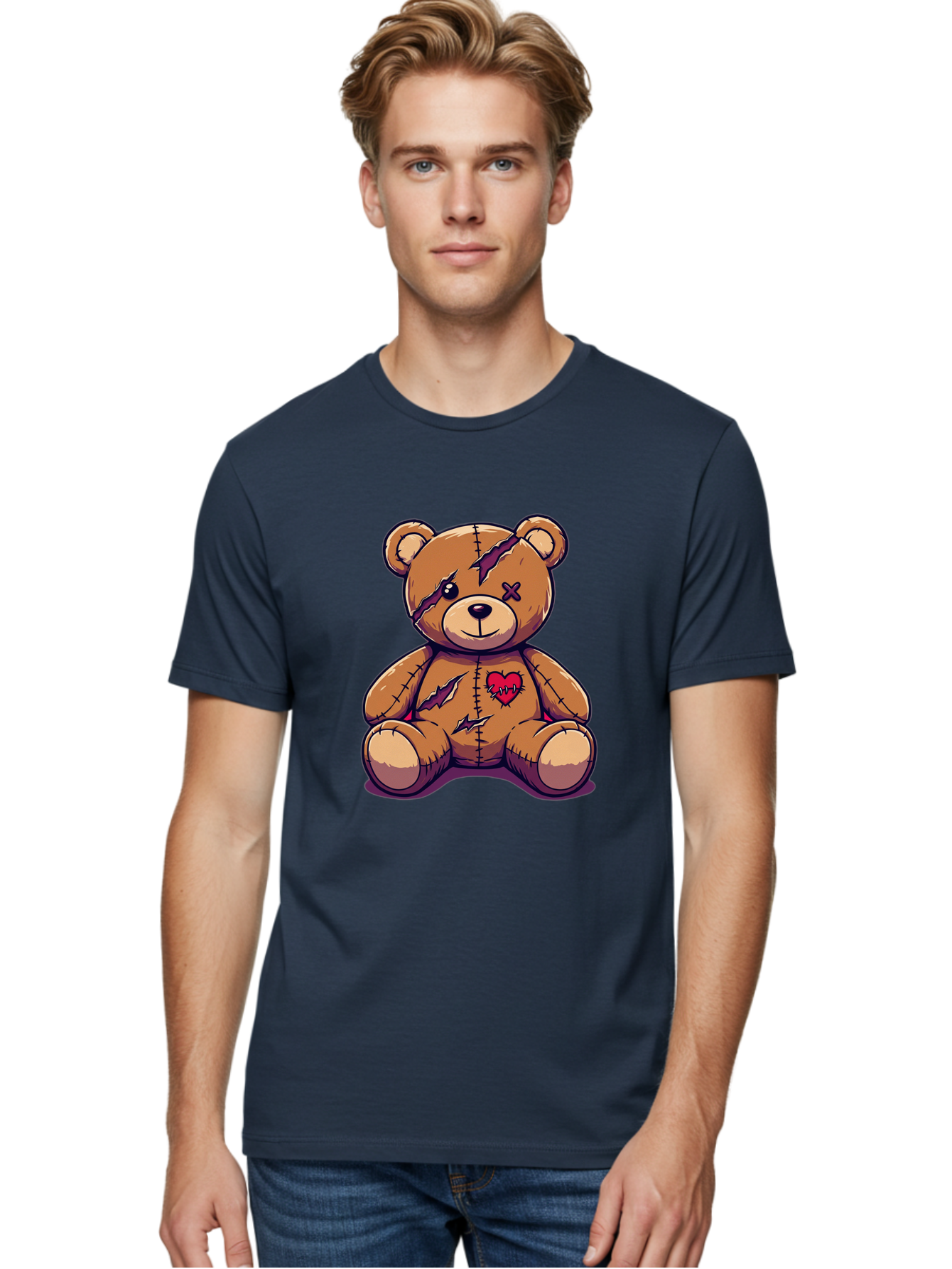 Torn-Teddy-Bear Men'S Graphic Tee, 100% Cotton, Comfortable Casual Summer Wear, Machine Washable, Vintage Camera, Old Camera, Antique Camera, Black Camera, Classic Photography, Photography Equipment, Nostalgic Device, Film Camera, Camera Art Bal497