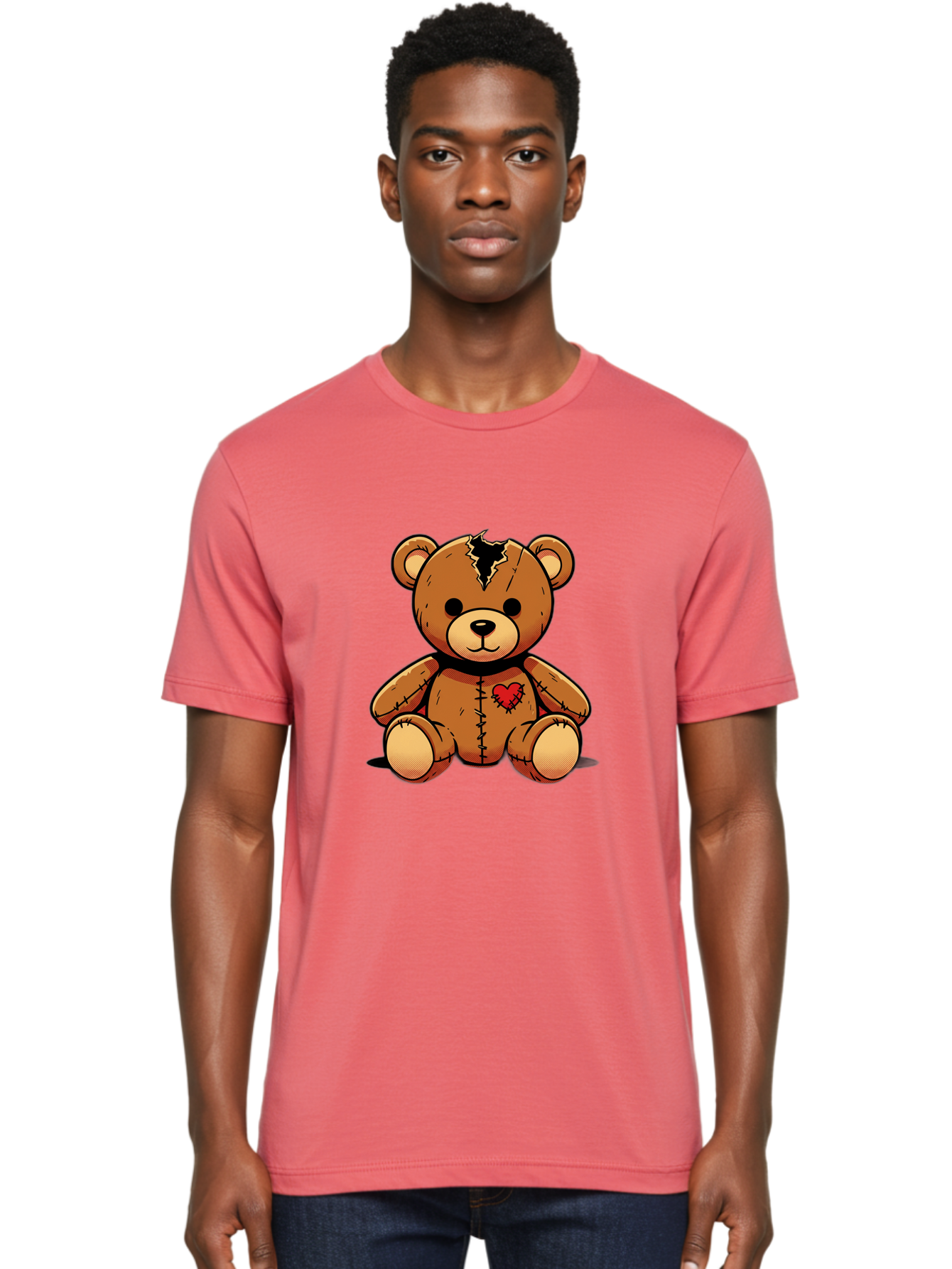 Torn-Teddy Men'S Graphic Tee, 100% Cotton, Comfortable Casual Summer Wear, Machine Washable, Vintage Camera, Old Camera, Antique Camera, Black Camera, Classic Photography, Photography Equipment, Nostalgic Device, Film Camera, Camera Art Bal498
