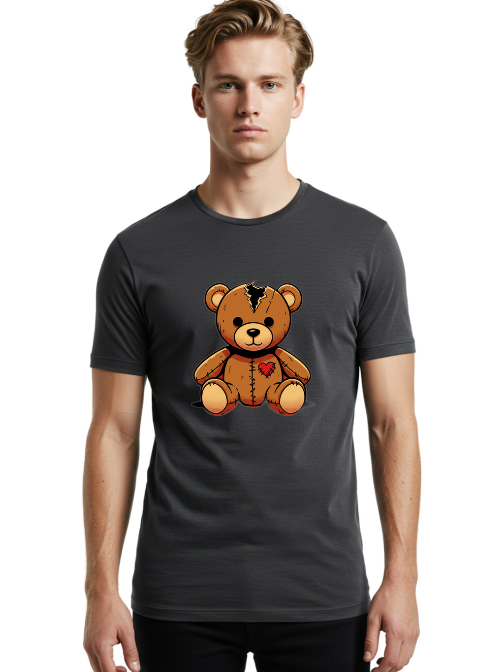 Torn-Teddy Men'S Graphic Tee, 100% Cotton, Comfortable Casual Summer Wear, Machine Washable, Vintage Camera, Old Camera, Antique Camera, Black Camera, Classic Photography, Photography Equipment, Nostalgic Device, Film Camera, Camera Art Bal498
