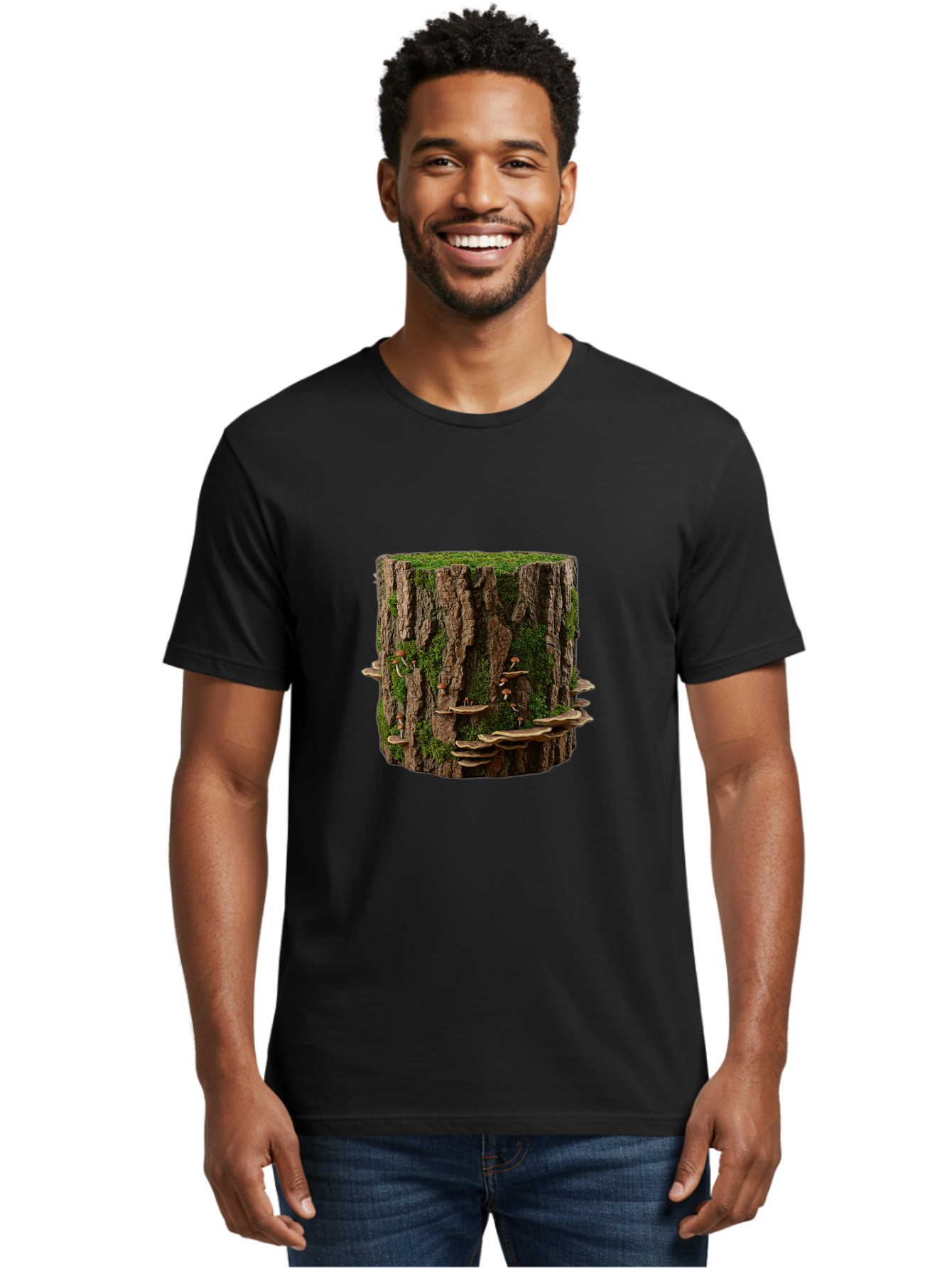 Tree-Stump-1 Men'S Graphic Tee, 100% Cotton, Comfortable Casual Summer Wear, Machine Washable, Vintage Camera, Old Camera, Antique Camera, Black Camera, Classic Photography, Photography Equipment, Nostalgic Device, Film Camera, Camera Art Bal500