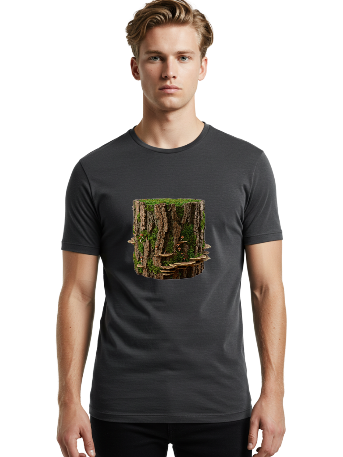 Tree-Stump-1 Men'S Graphic Tee, 100% Cotton, Comfortable Casual Summer Wear, Machine Washable, Vintage Camera, Old Camera, Antique Camera, Black Camera, Classic Photography, Photography Equipment, Nostalgic Device, Film Camera, Camera Art Bal500