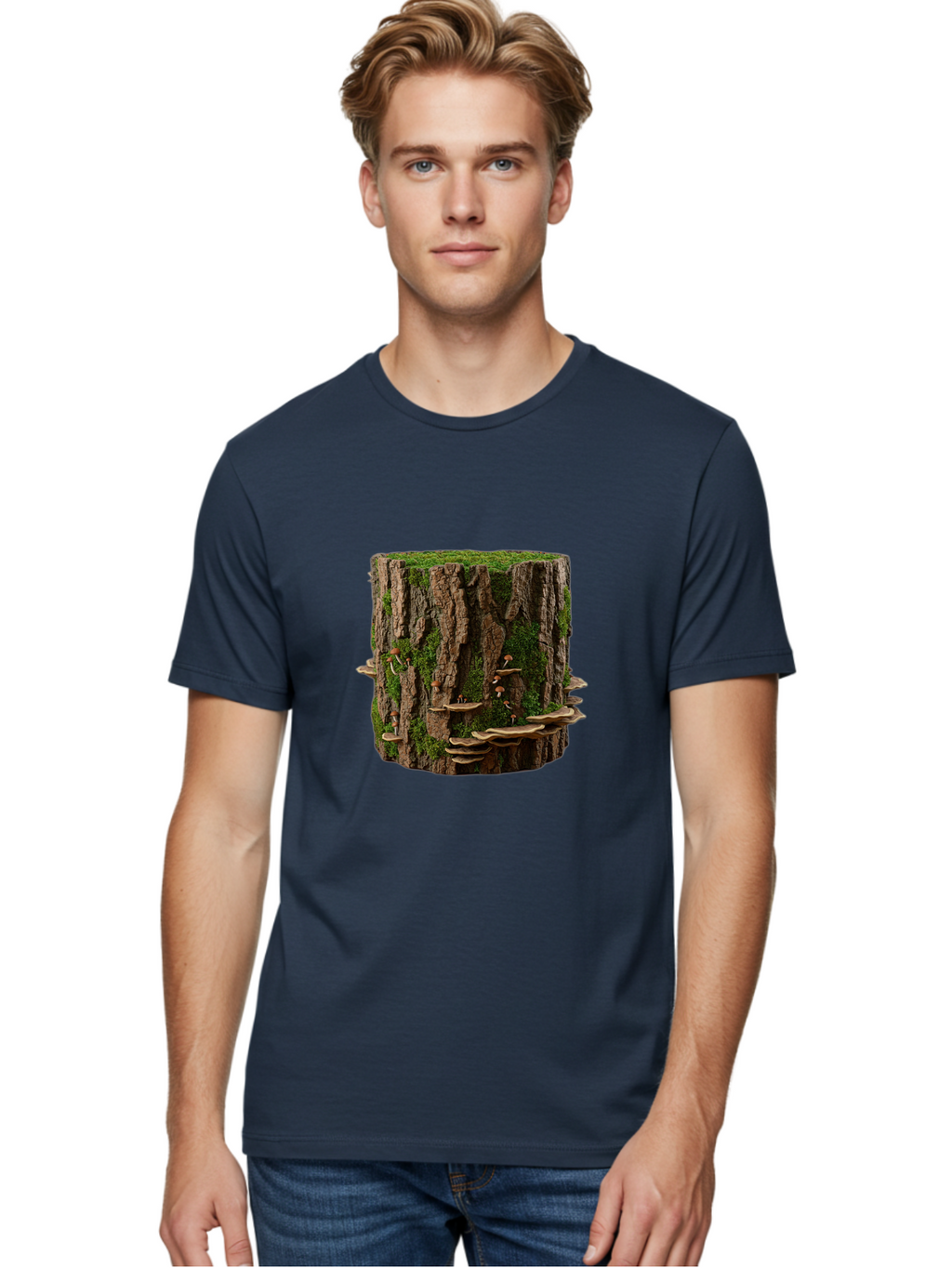 Tree-Stump-1 Men'S Graphic Tee, 100% Cotton, Comfortable Casual Summer Wear, Machine Washable, Vintage Camera, Old Camera, Antique Camera, Black Camera, Classic Photography, Photography Equipment, Nostalgic Device, Film Camera, Camera Art Bal500
