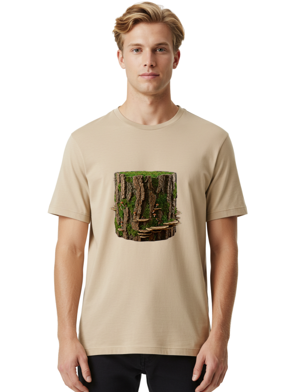 Tree-Stump-1 Men'S Graphic Tee, 100% Cotton, Comfortable Casual Summer Wear, Machine Washable, Vintage Camera, Old Camera, Antique Camera, Black Camera, Classic Photography, Photography Equipment, Nostalgic Device, Film Camera, Camera Art Bal500